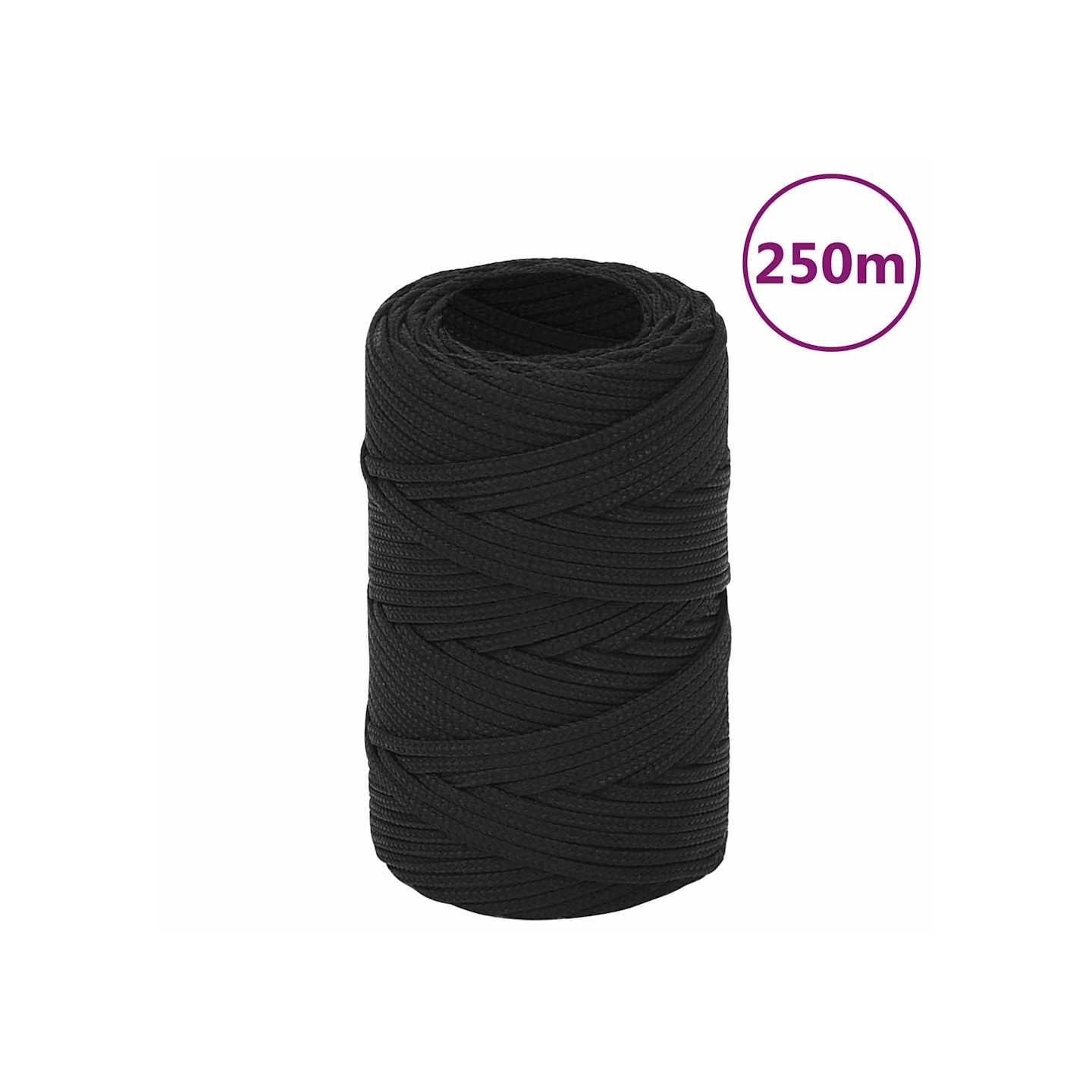 Corde de bateau Noir complet 2 mm 250 m Polypropylène