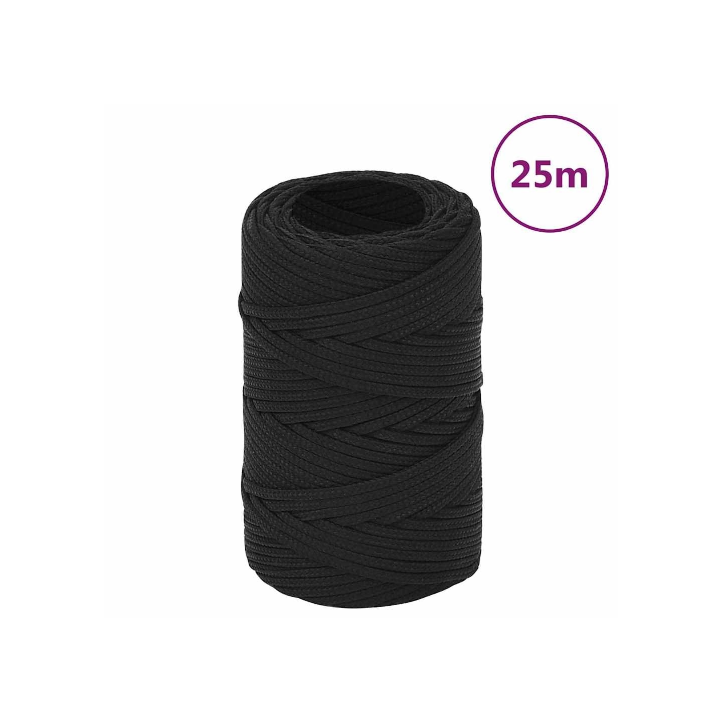 Corde de bateau Noir complet 2 mm 25 m Polypropylène