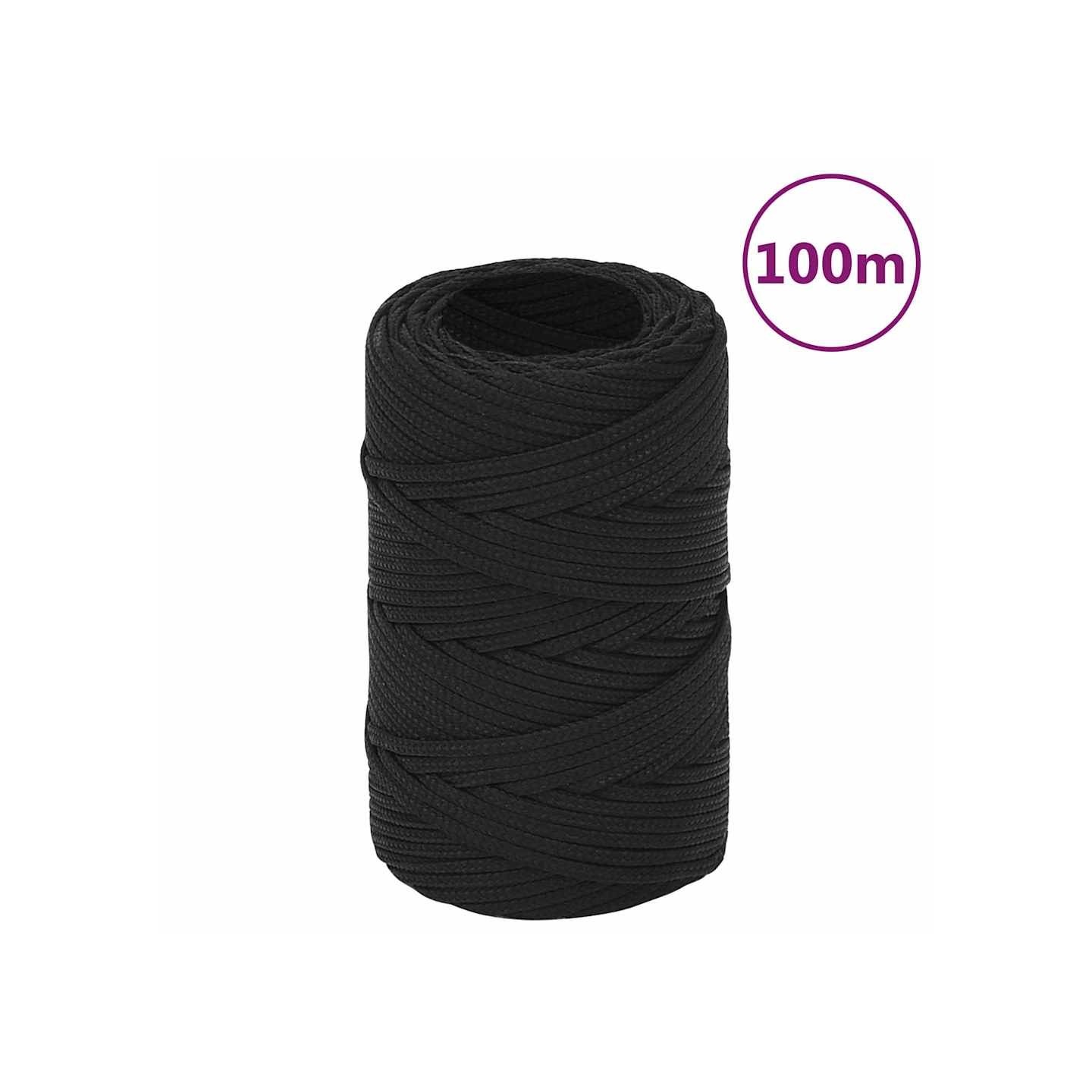 Corde de bateau Noir complet 2 mm 100 m Polypropylène