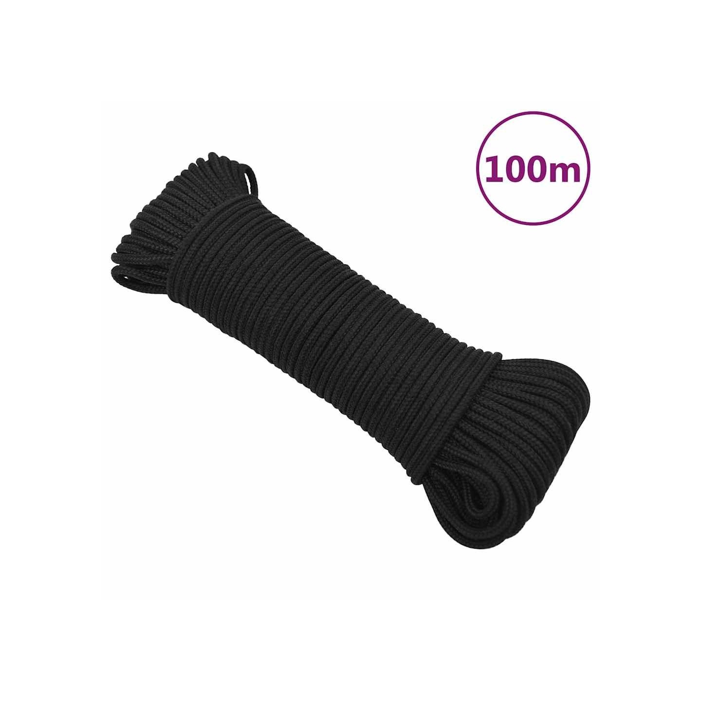 Corde de bateau Noir complet 4 mm 100 m Polypropylène