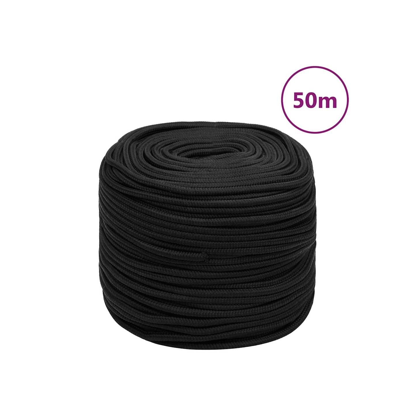 Corde de bateau Noir complet 8 mm 50 m Polypropylène