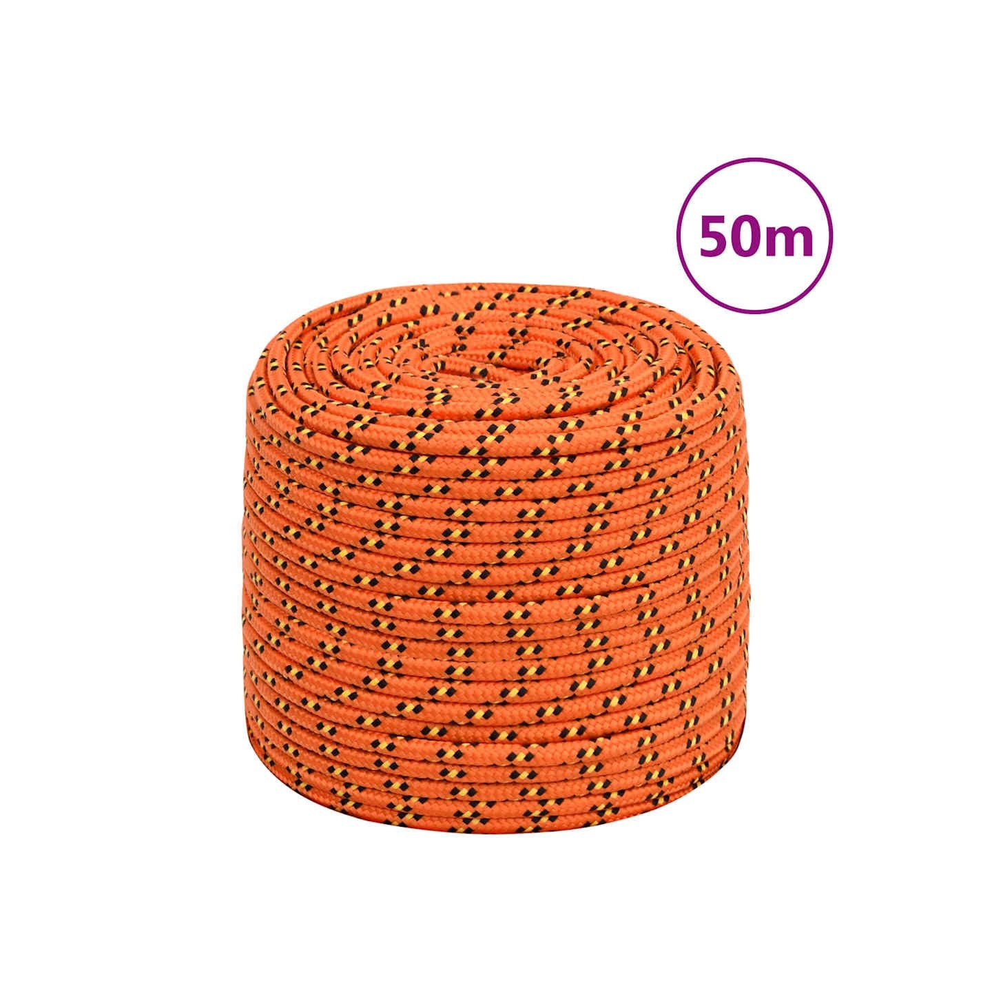 Corde de bateau Orange 6 mm 50 m Polypropylène