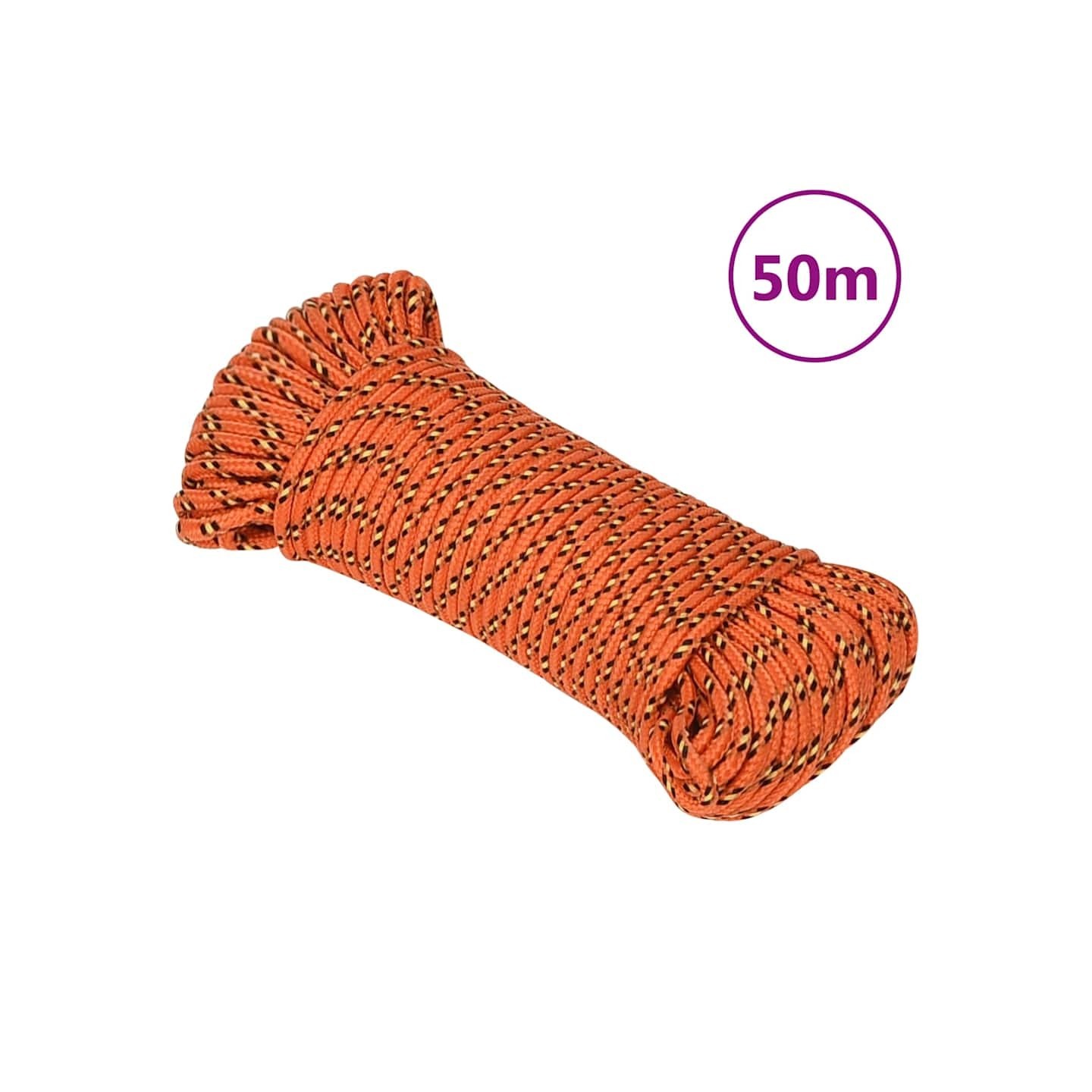 Corde de bateau Orange 5 mm 50 m Polypropylène