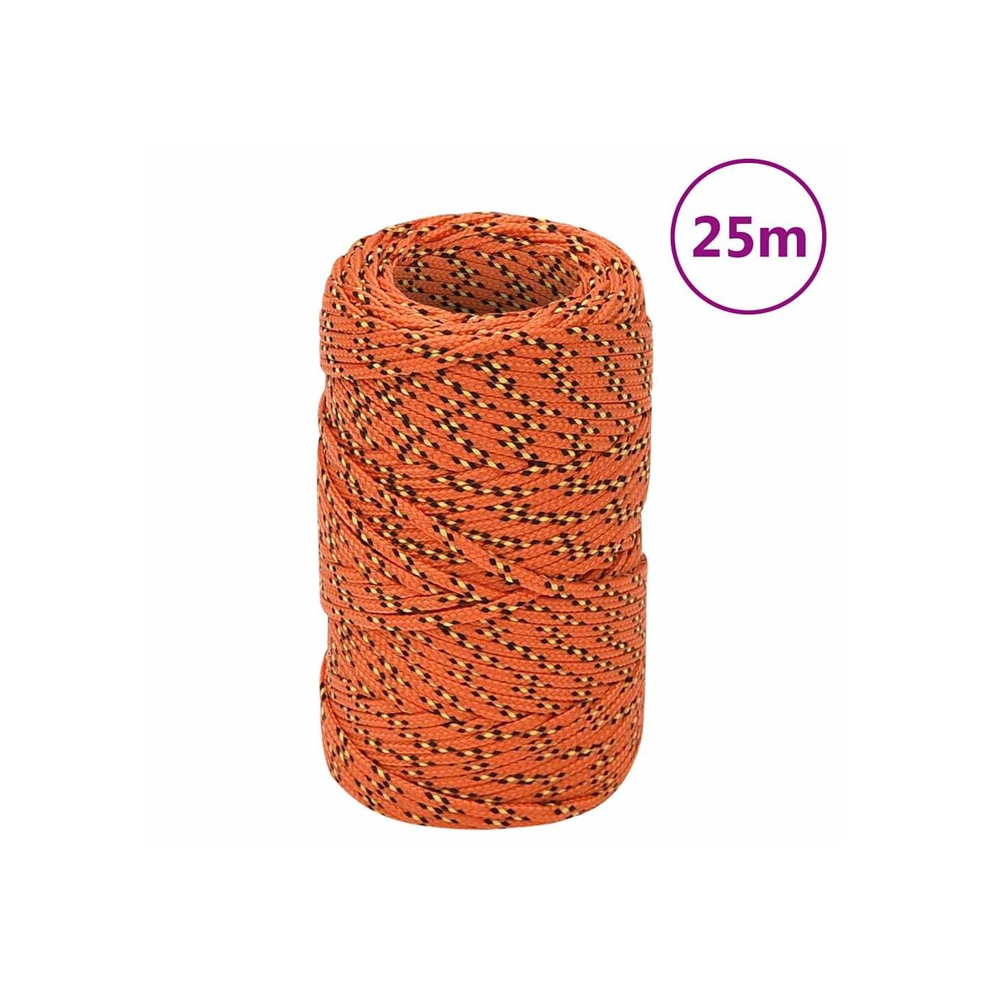 Corde de bateau Orange 2 mm 25 m Polypropylène