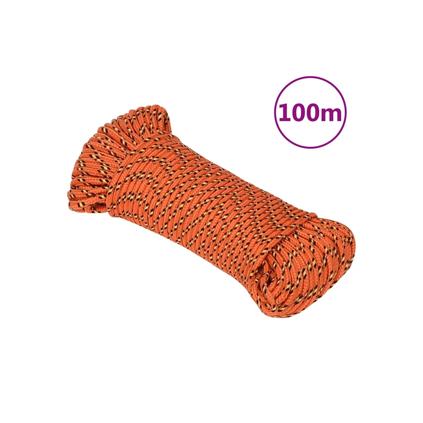 Corde de bateau Orange 5 mm 100 m Polypropylène