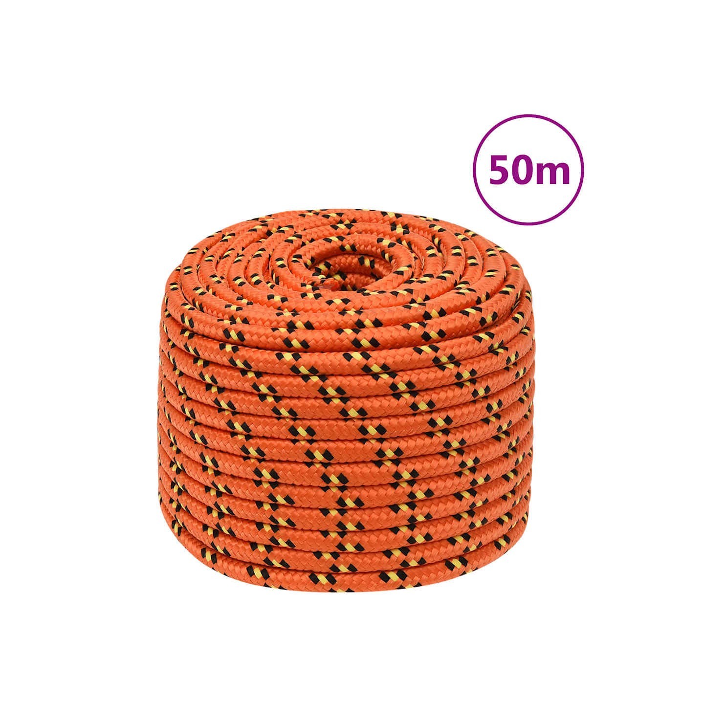 Corde de bateau Orange 14 mm 50 m Polypropylène