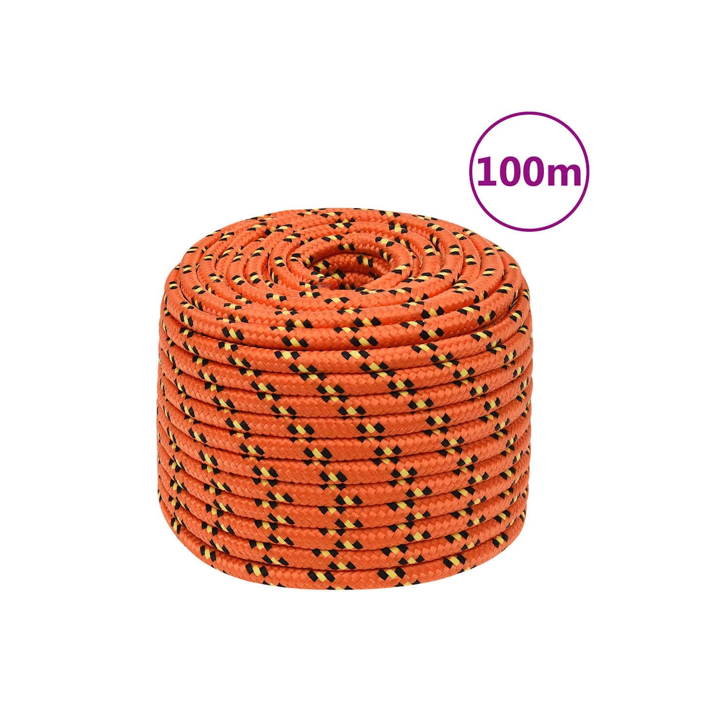 Corde de bateau Orange 14 mm 100 m Polypropylène