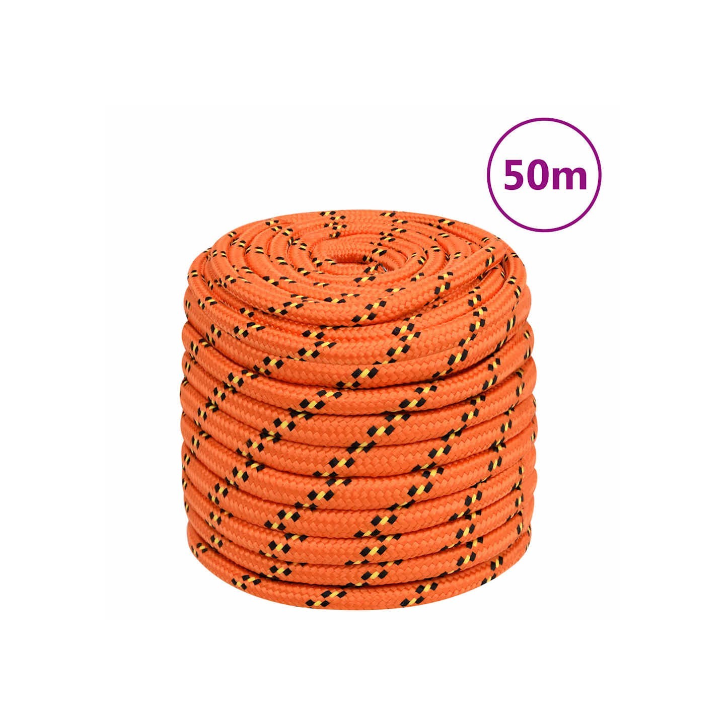 Corde de bateau Orange 16 mm 50 m Polypropylène