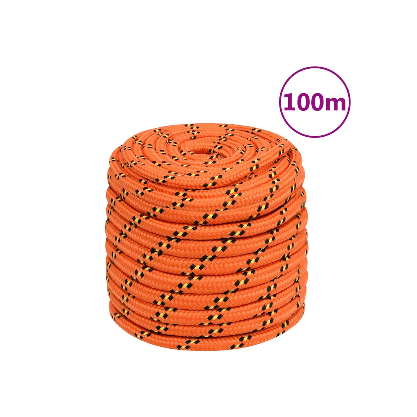Corde de bateau Orange 18 mm 100 m Polypropylène