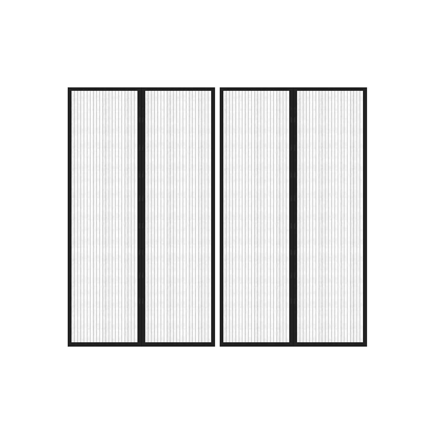 Rideaux de porte anti-insectes 2 pcs avec aimants noir 200x80cm