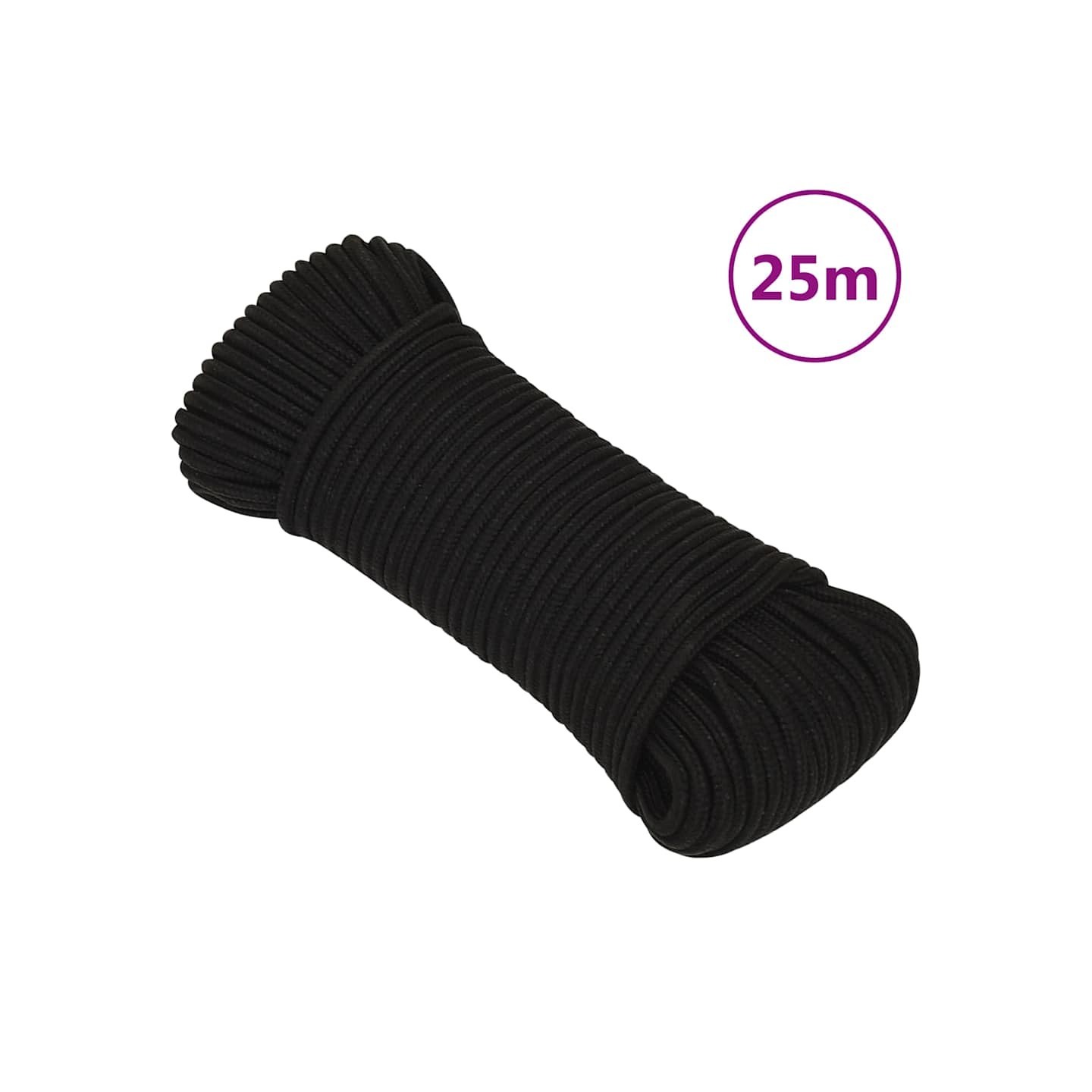 Corde de travail Noir 4 mm 25 m Polyester