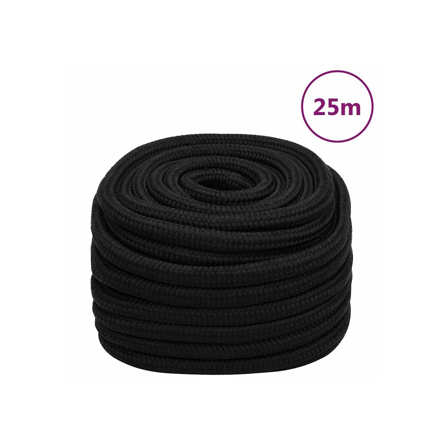 Corde de travail Noir 25 mm 25 m Polyester