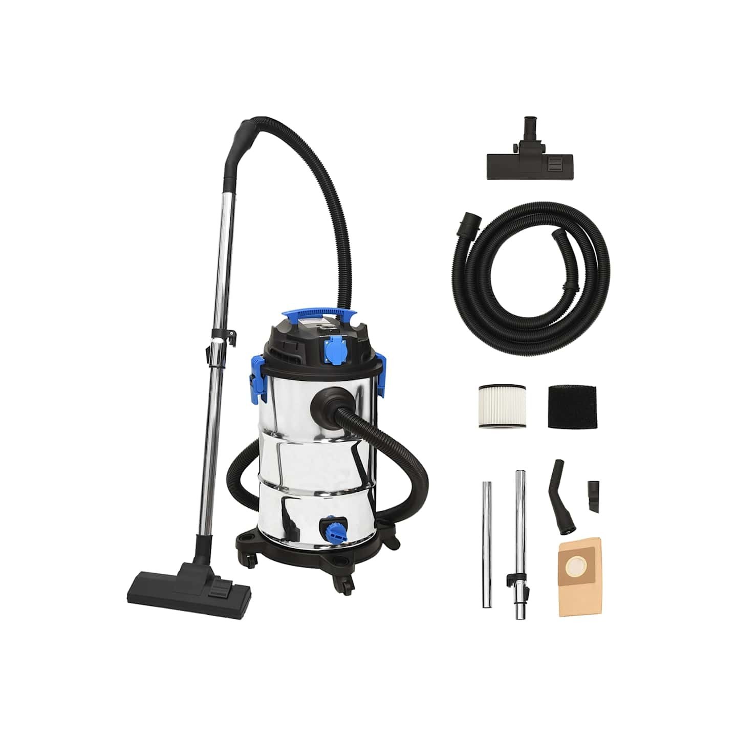 Aspirateur sec et humide 1200 W 30 L Argenté