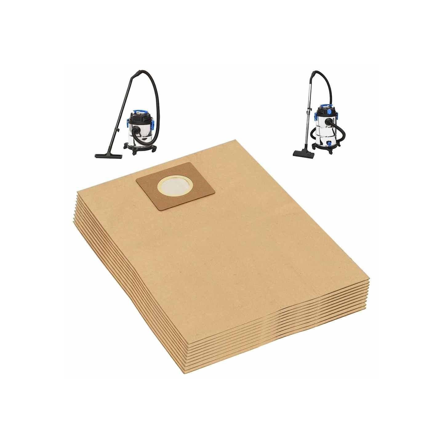 Sacs en papier pour aspirateur sec et humide 10 pcs Marron