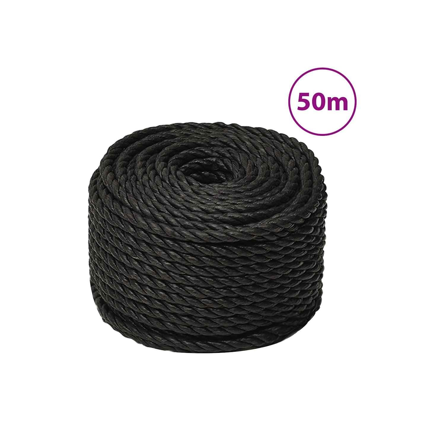 Corde de travail Noir 10 mm 50 m polypropylène