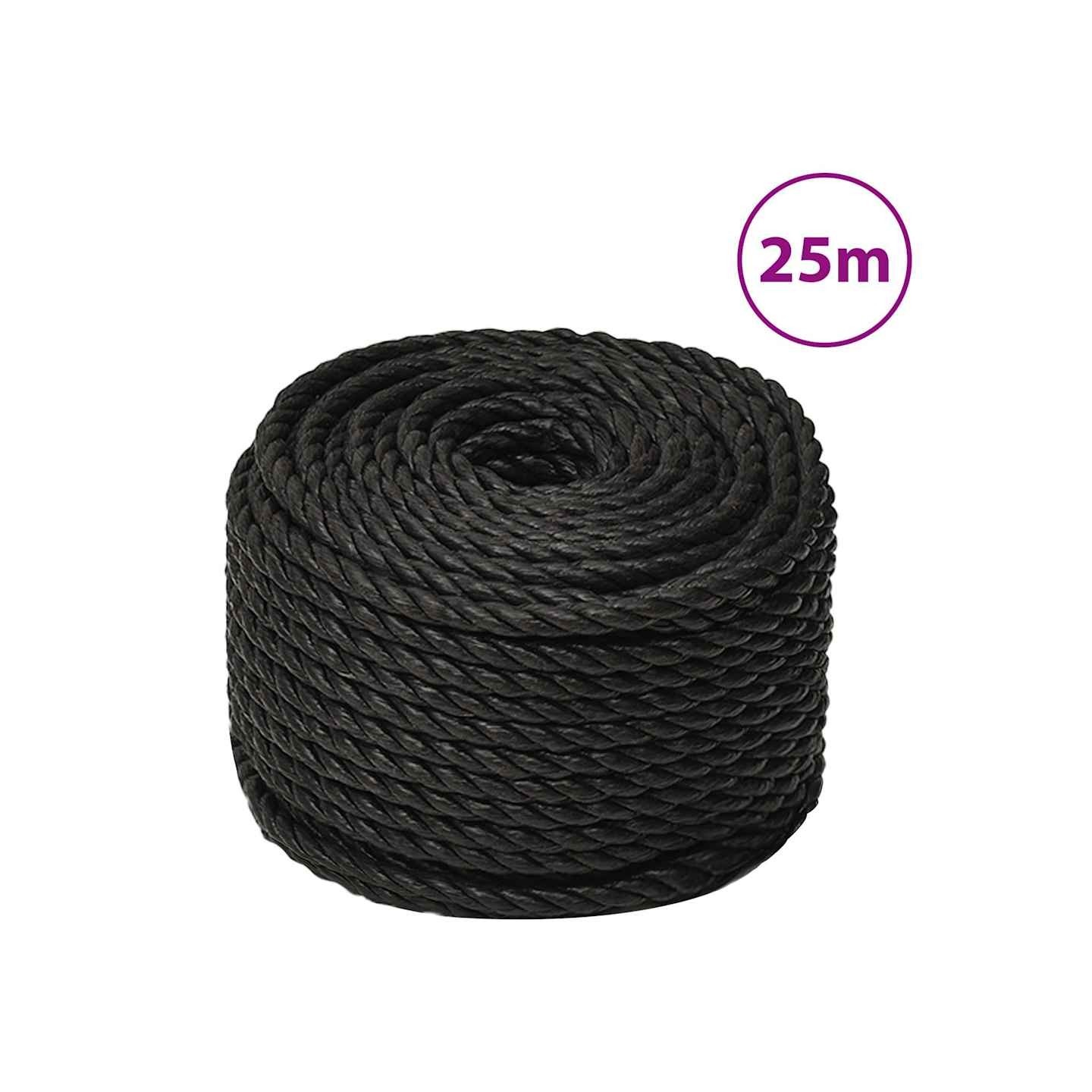 Corde de travail Noir 12 mm 25 m polypropylène