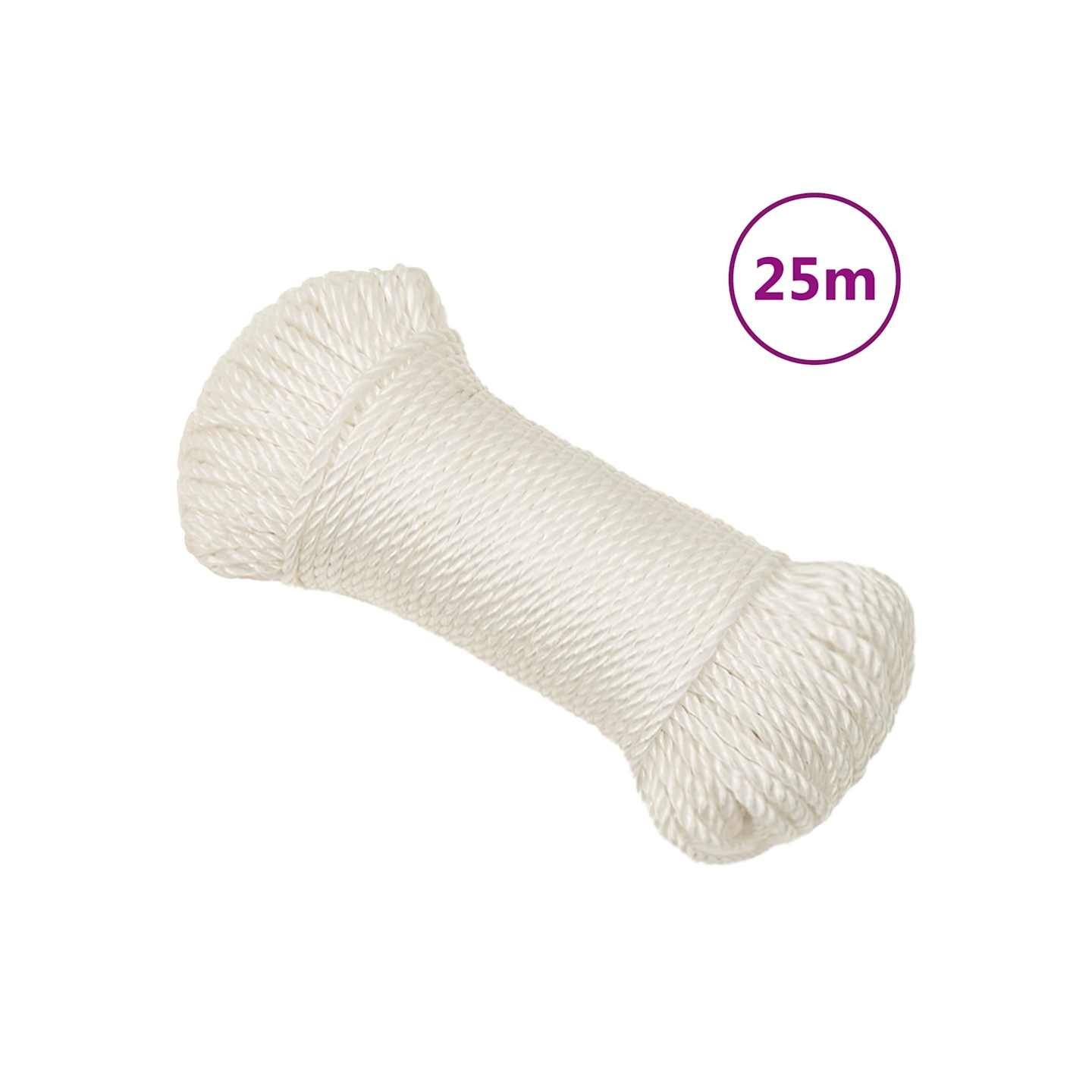 Corde de travail Blanc 8 mm 25 m polypropylène