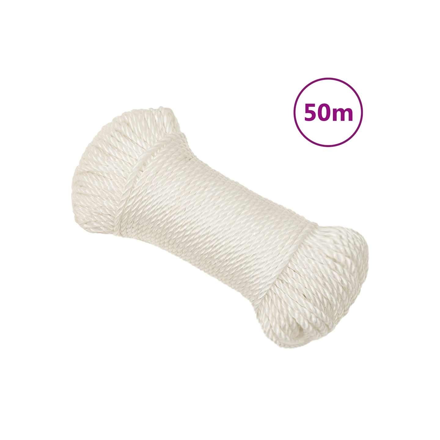 Corde de travail Blanc 8 mm 50 m polypropylène