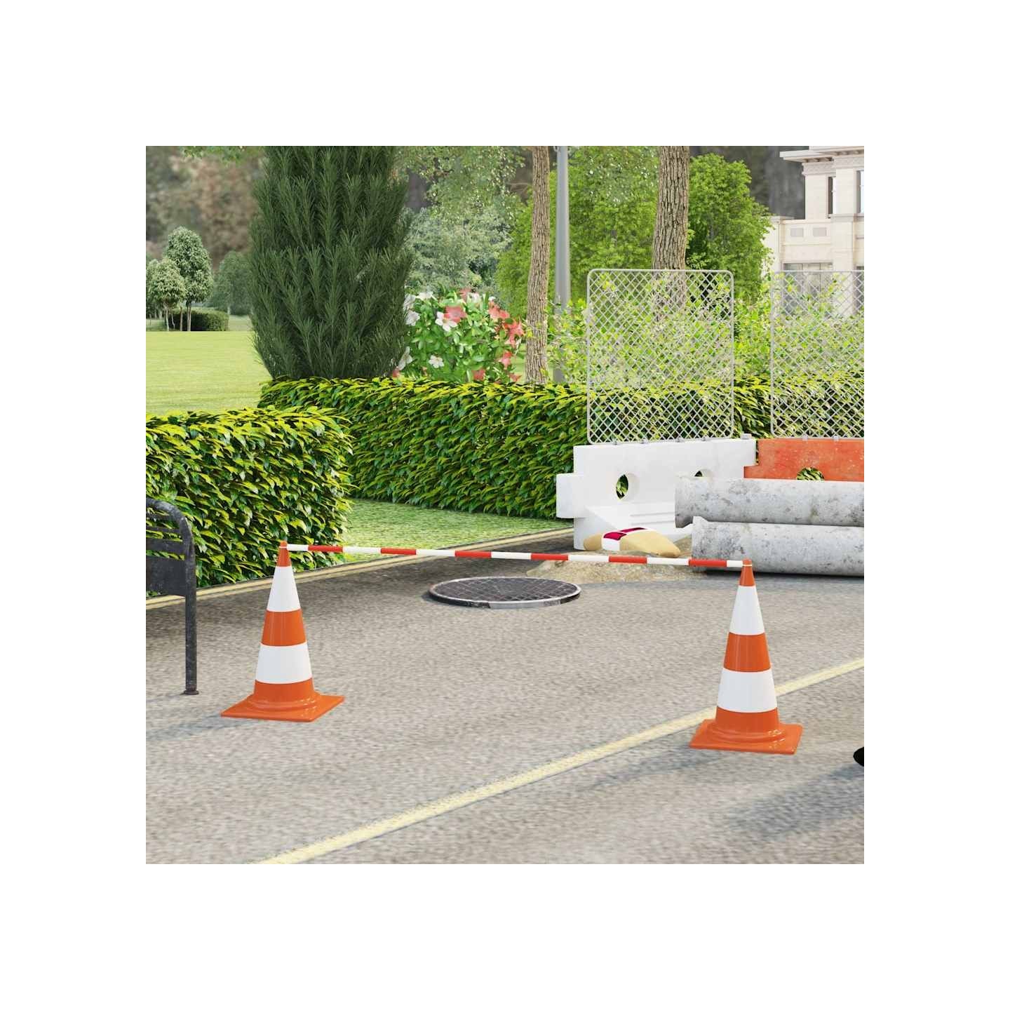 Barres de cônes de circulation rétractables 10pcs ABS 116-197cm