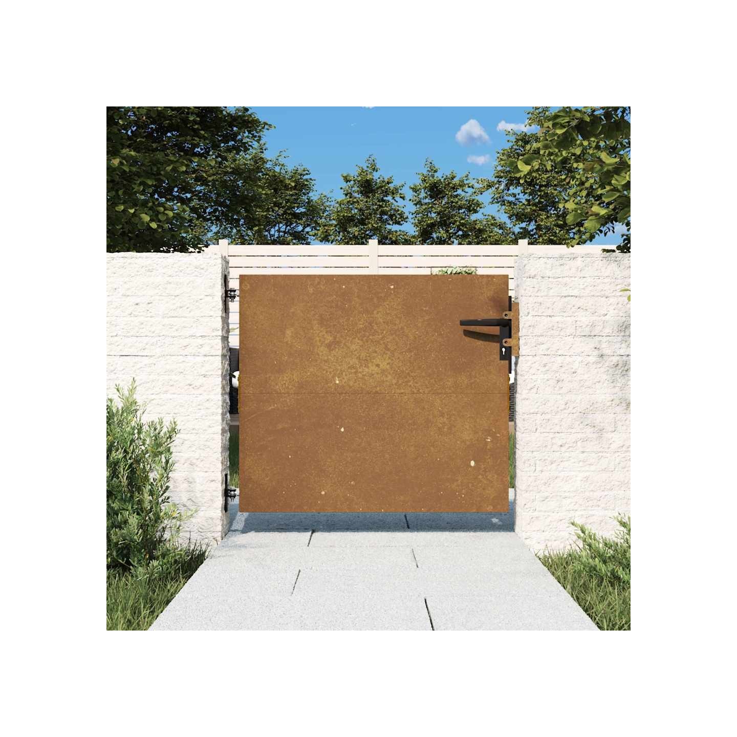 Portail de jardin 85x75 cm acier corten