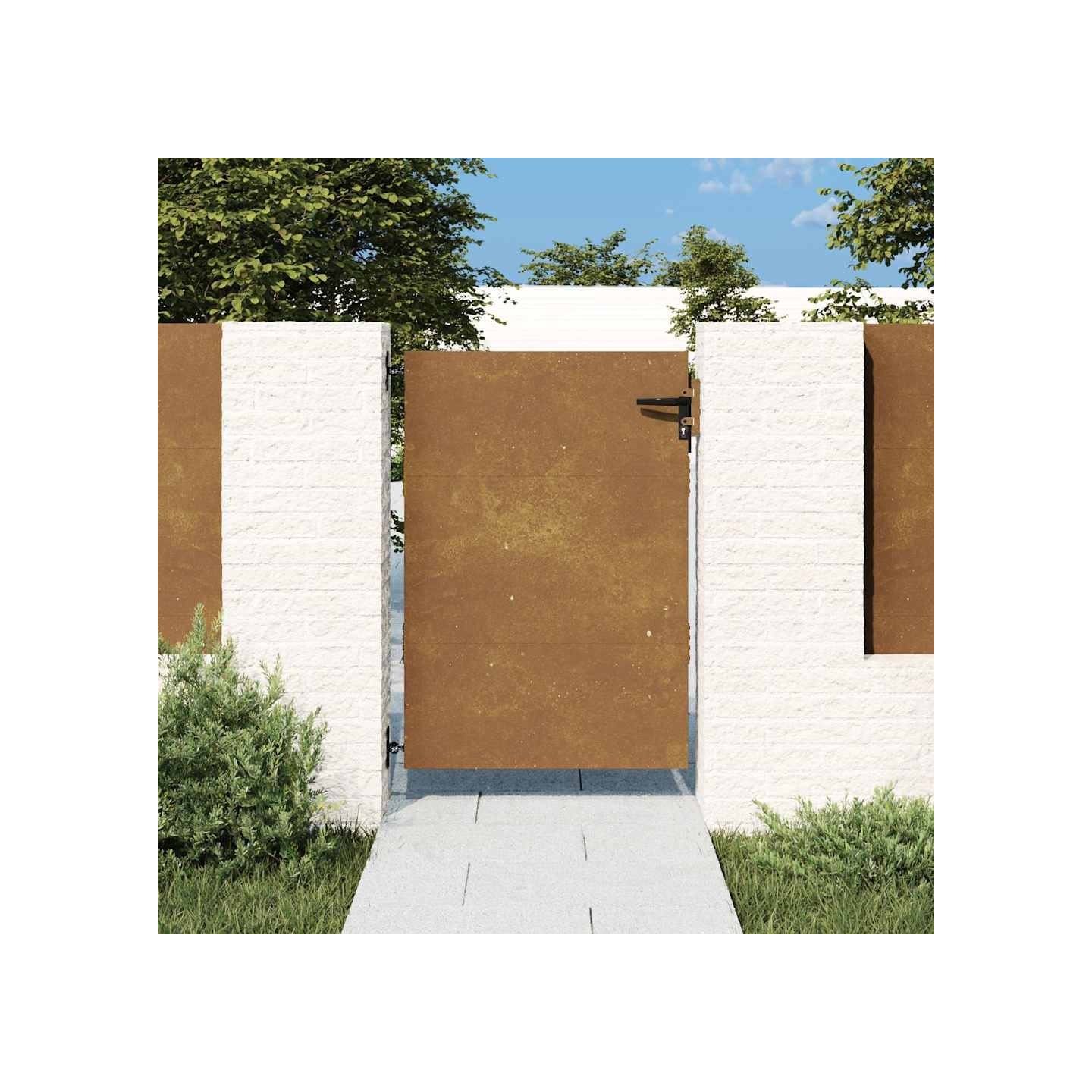 Portail de jardin 85x125 cm acier corten