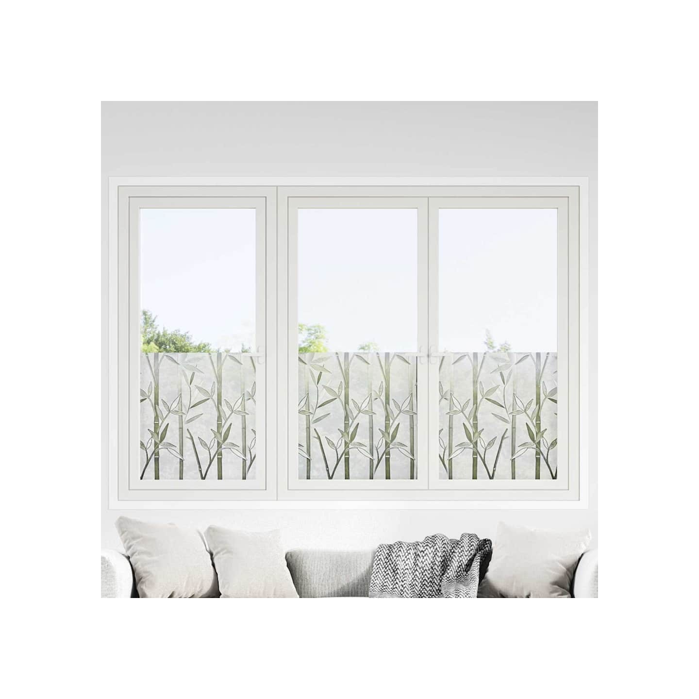 Film de fenêtre statique Bambou givré 90 x 500 cm PVC