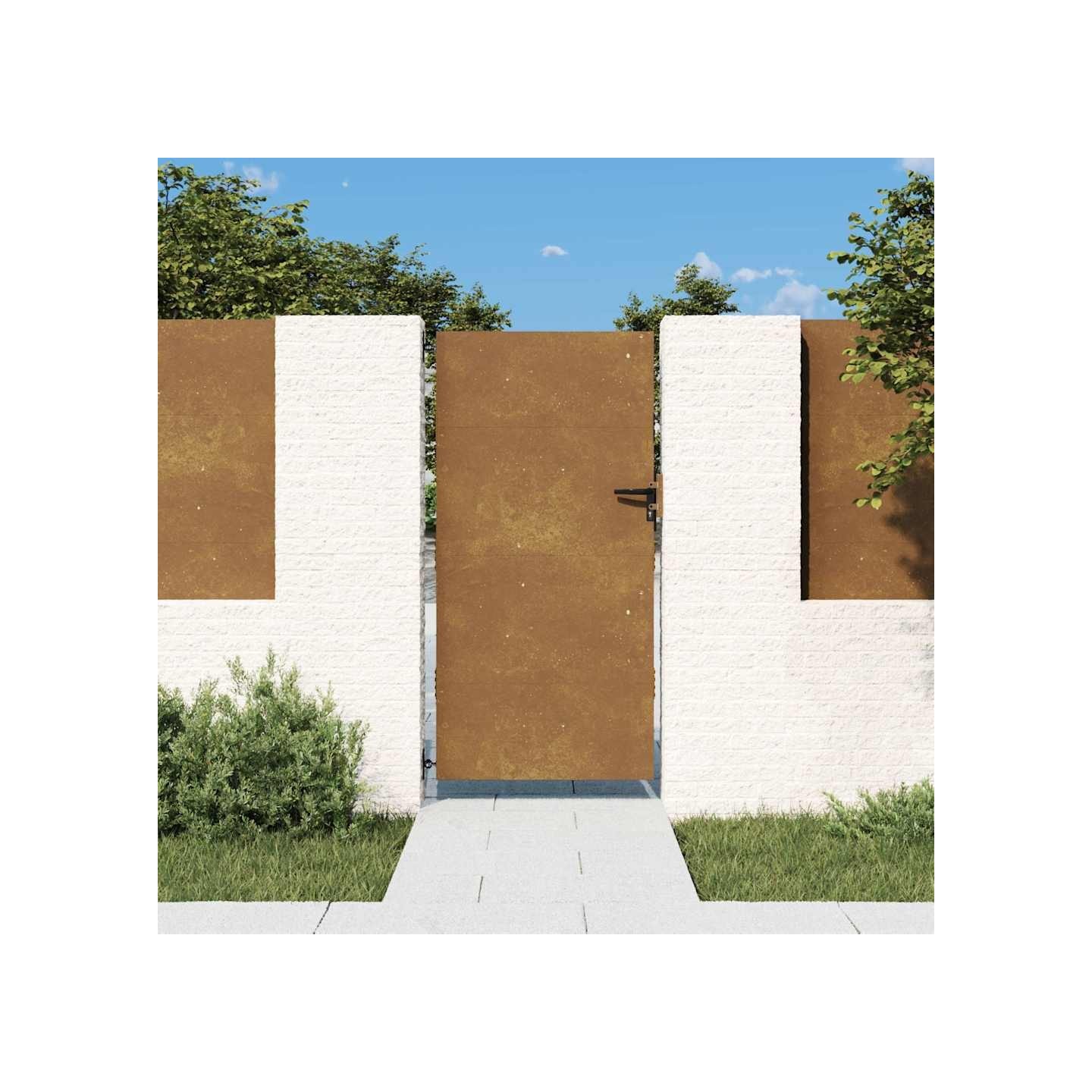Portail de jardin 85x200 cm acier corten