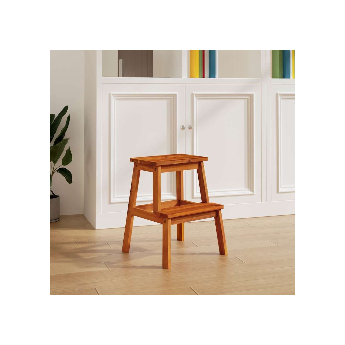 Tabouret-escabeau 2 marches 40x38x50 cm Bois d'acacia solide
