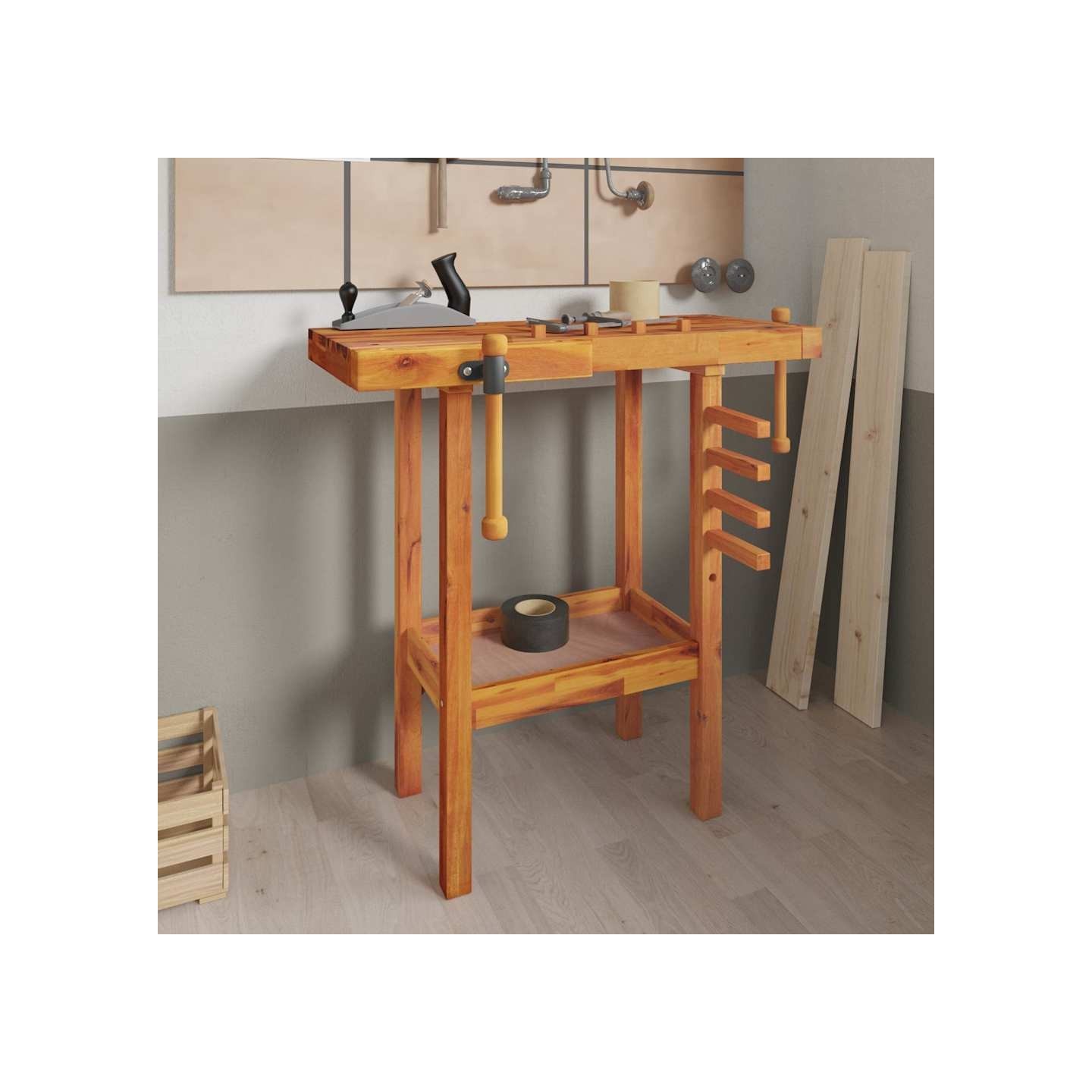 Établi avec étaux 92x48x83 cm Bois massif d'acacia