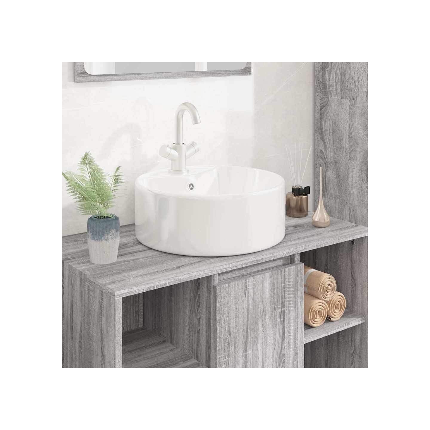 Lavabo blanc 40x14,5 cm céramique rond