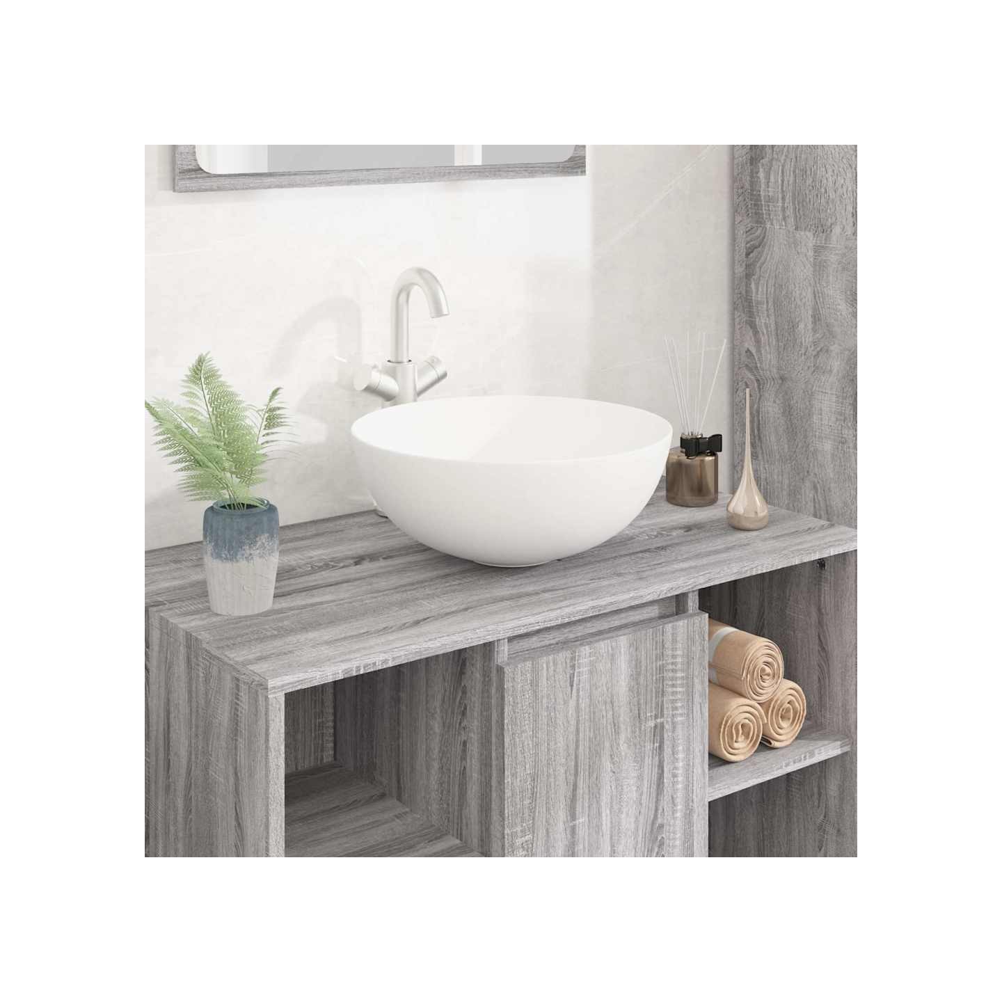 Lavabo blanc 36x15 cm céramique rond