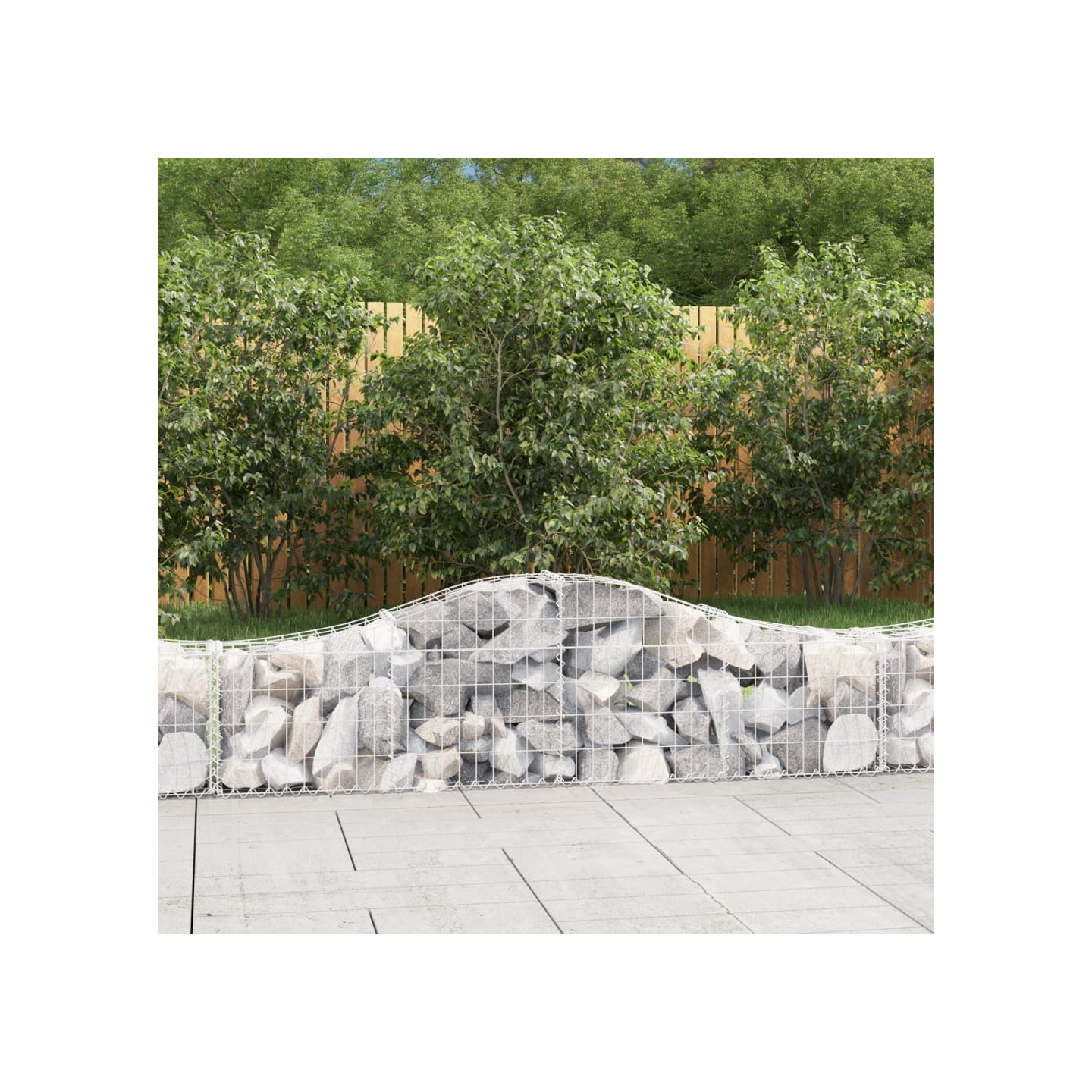 Panier de gabions arqué 200x30x40/60 cm Fer galvanisé