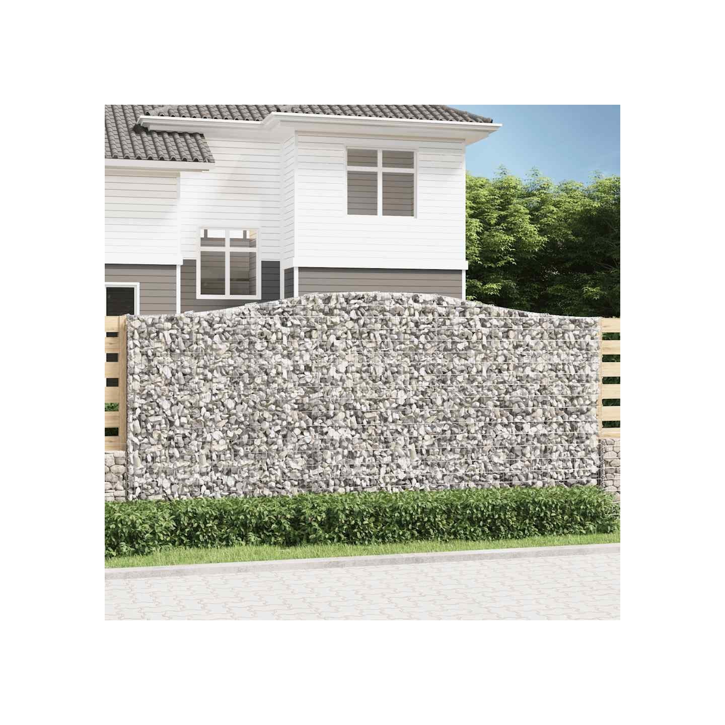 Panier de gabions arqué 400x50x180/200 cm Fer galvanisé