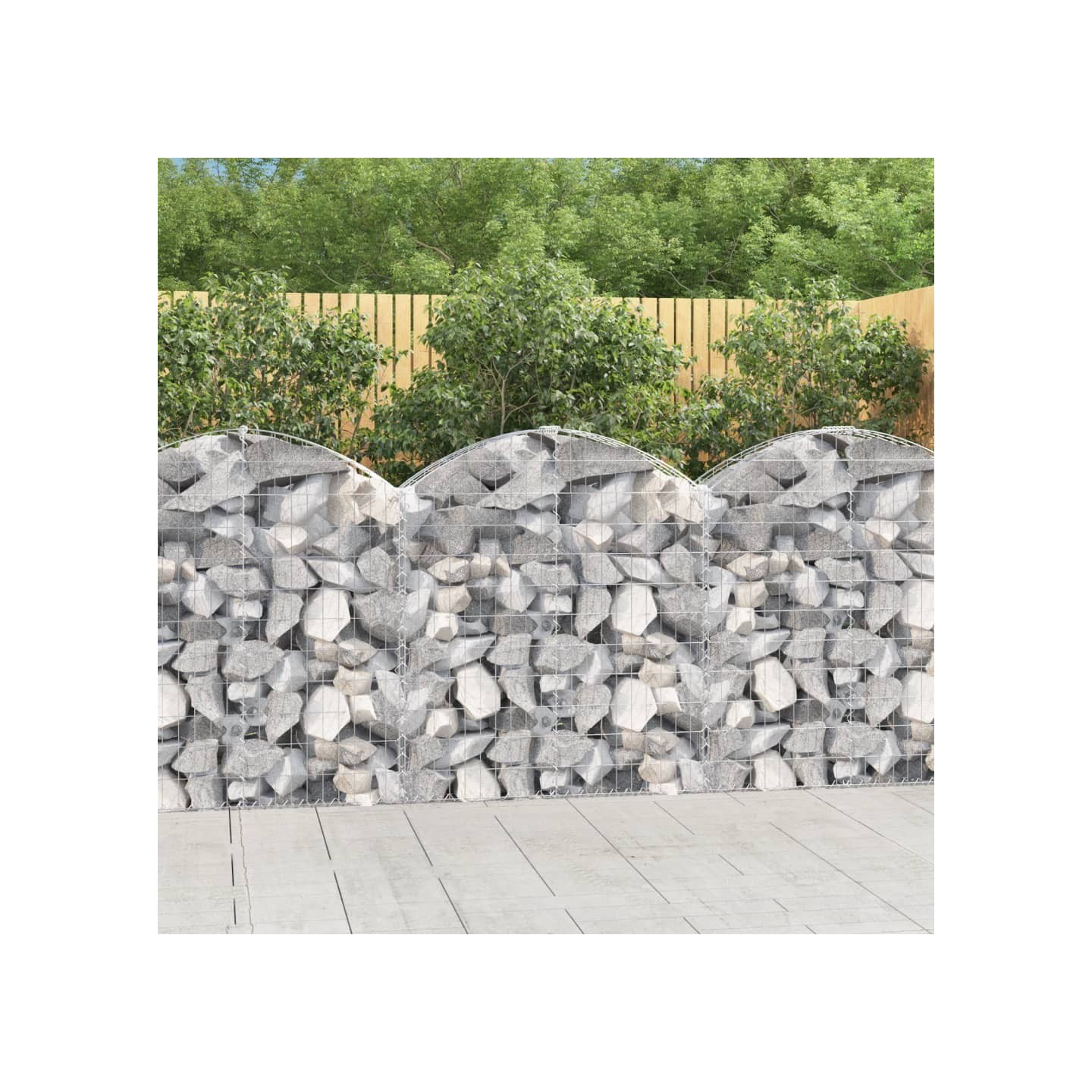Panier de gabions arqué 100x30x100/120 cm Fer galvanisé
