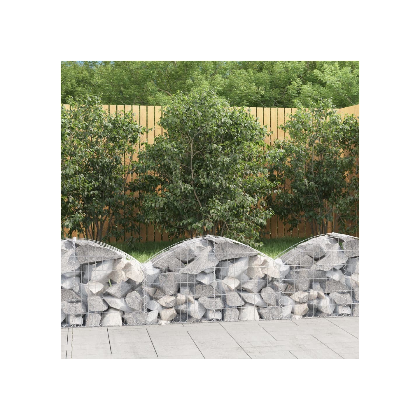 Panier de gabions arqué 100x30x40/60 cm Fer galvanisé