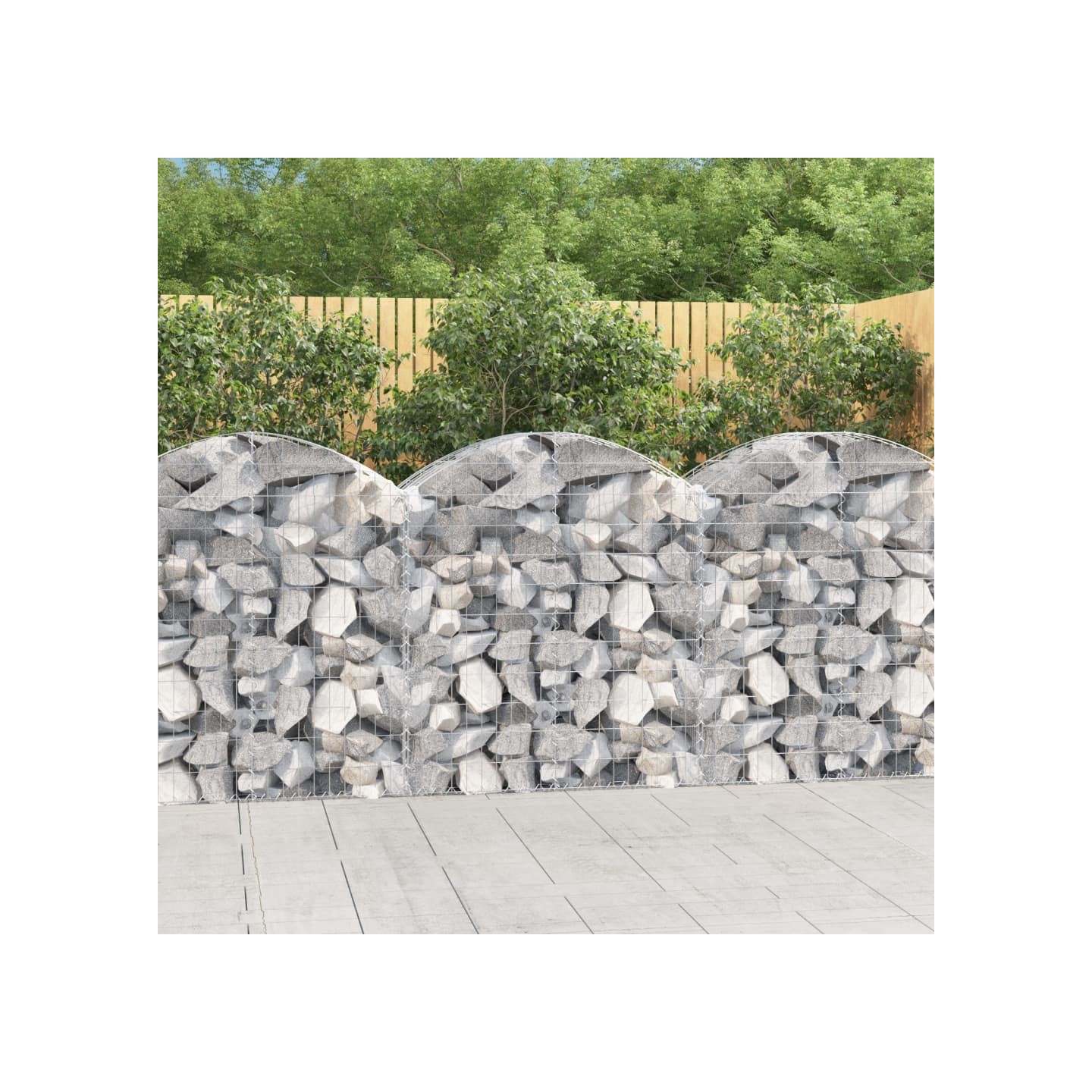 Panier de gabions arqué 100x50x100/120 cm Fer galvanisé