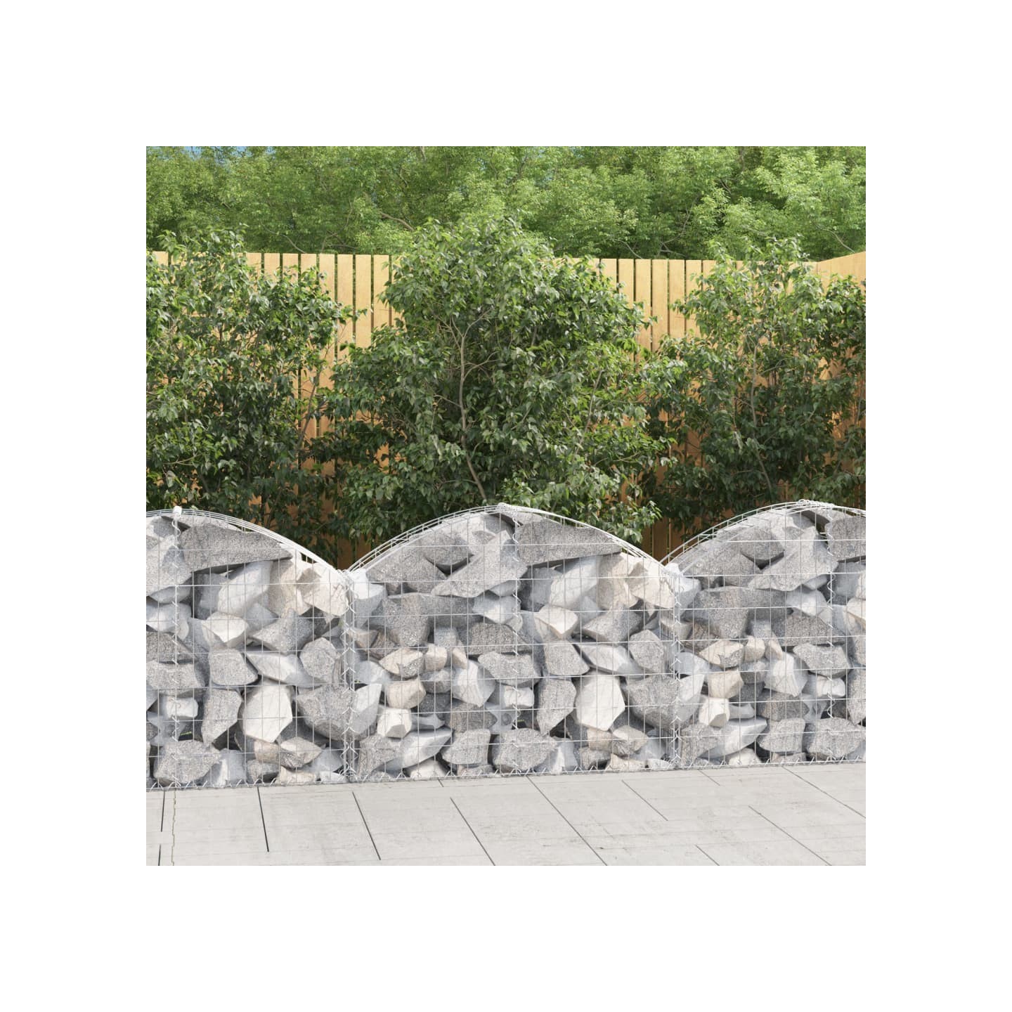 Panier de gabions arqué 100x30x60/80 cm Fer galvanisé