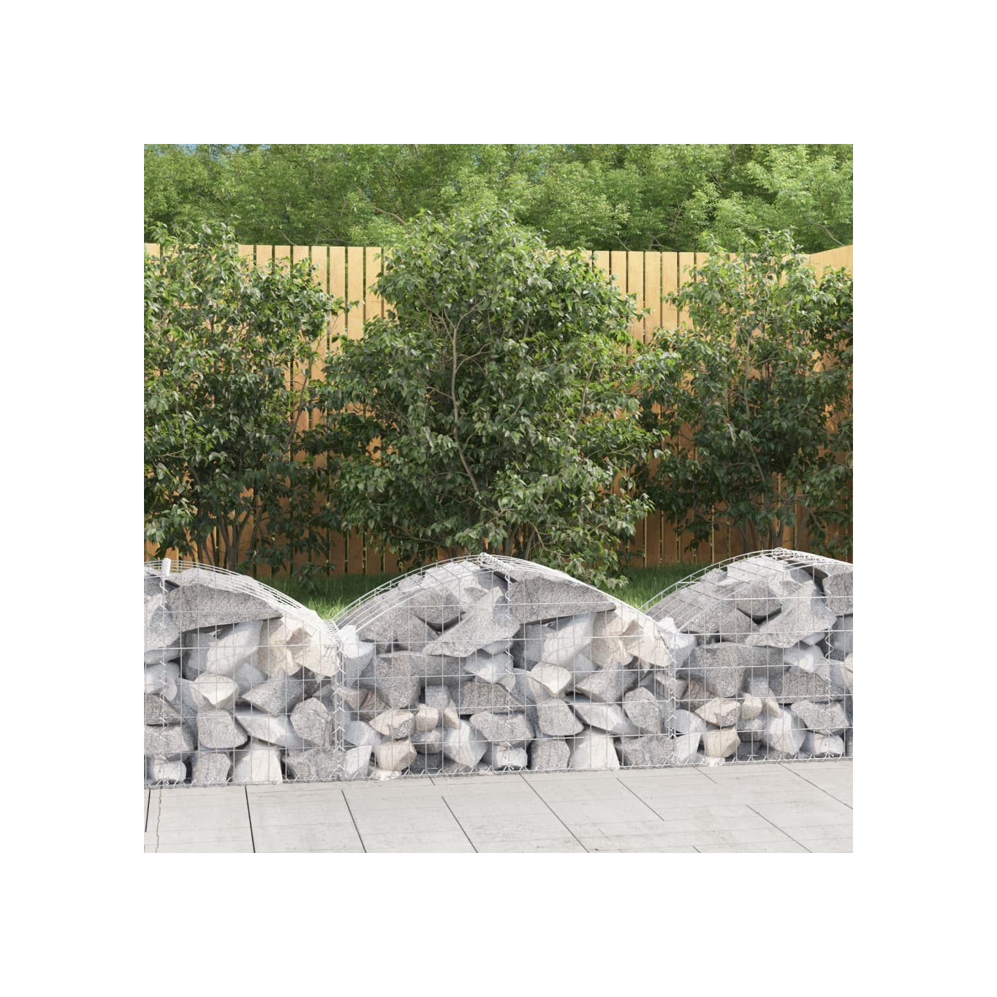 Panier de gabions arqué 100x50x40/60 cm Fer galvanisé
