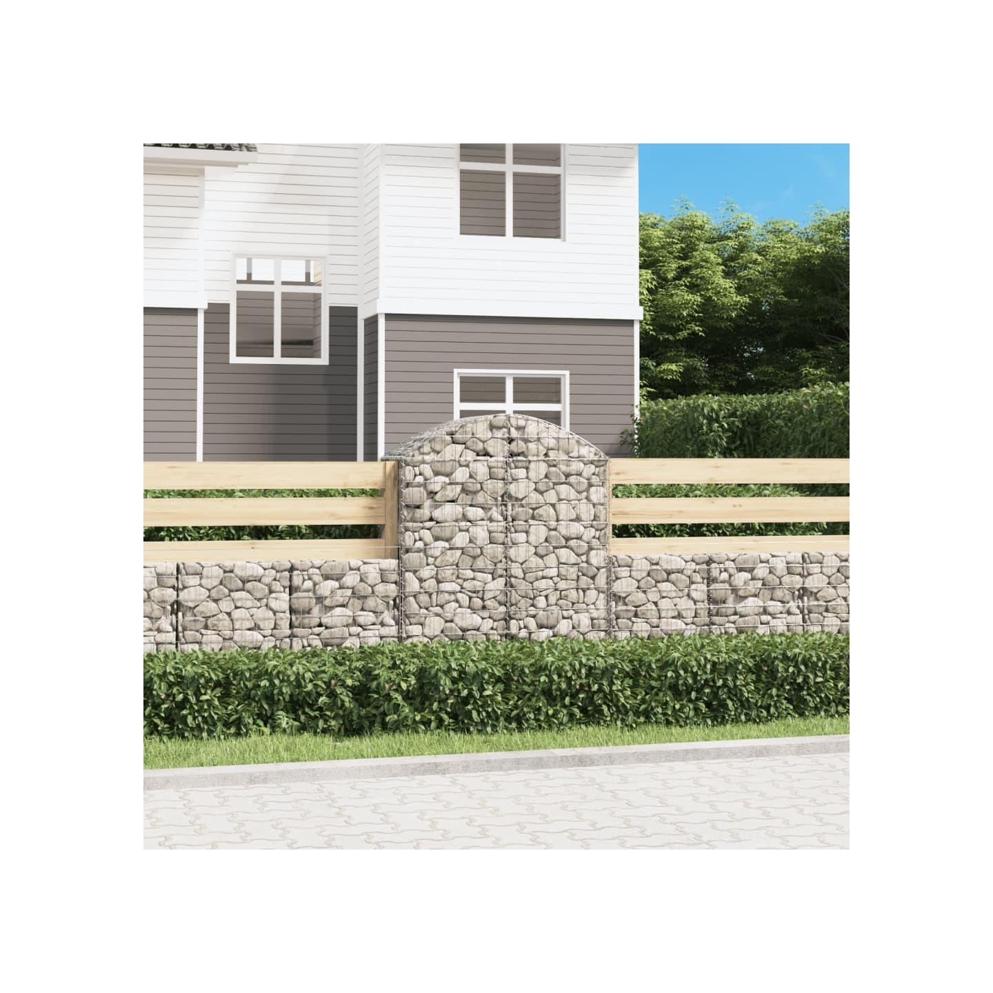 Panier de gabions arqué 100x50x120/140 cm Fer galvanisé