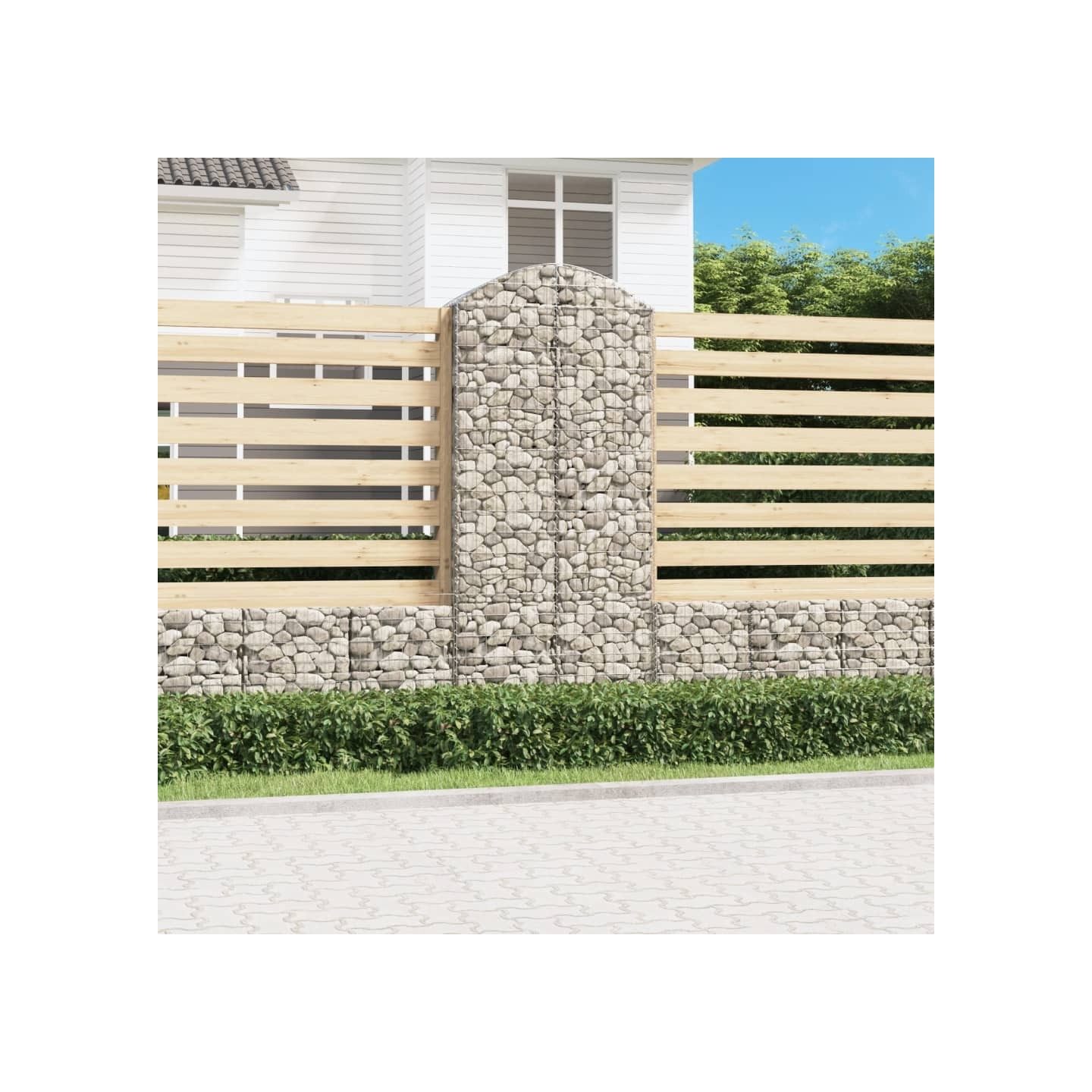 Panier de gabions arqué 100x50x220/240 cm Fer galvanisé