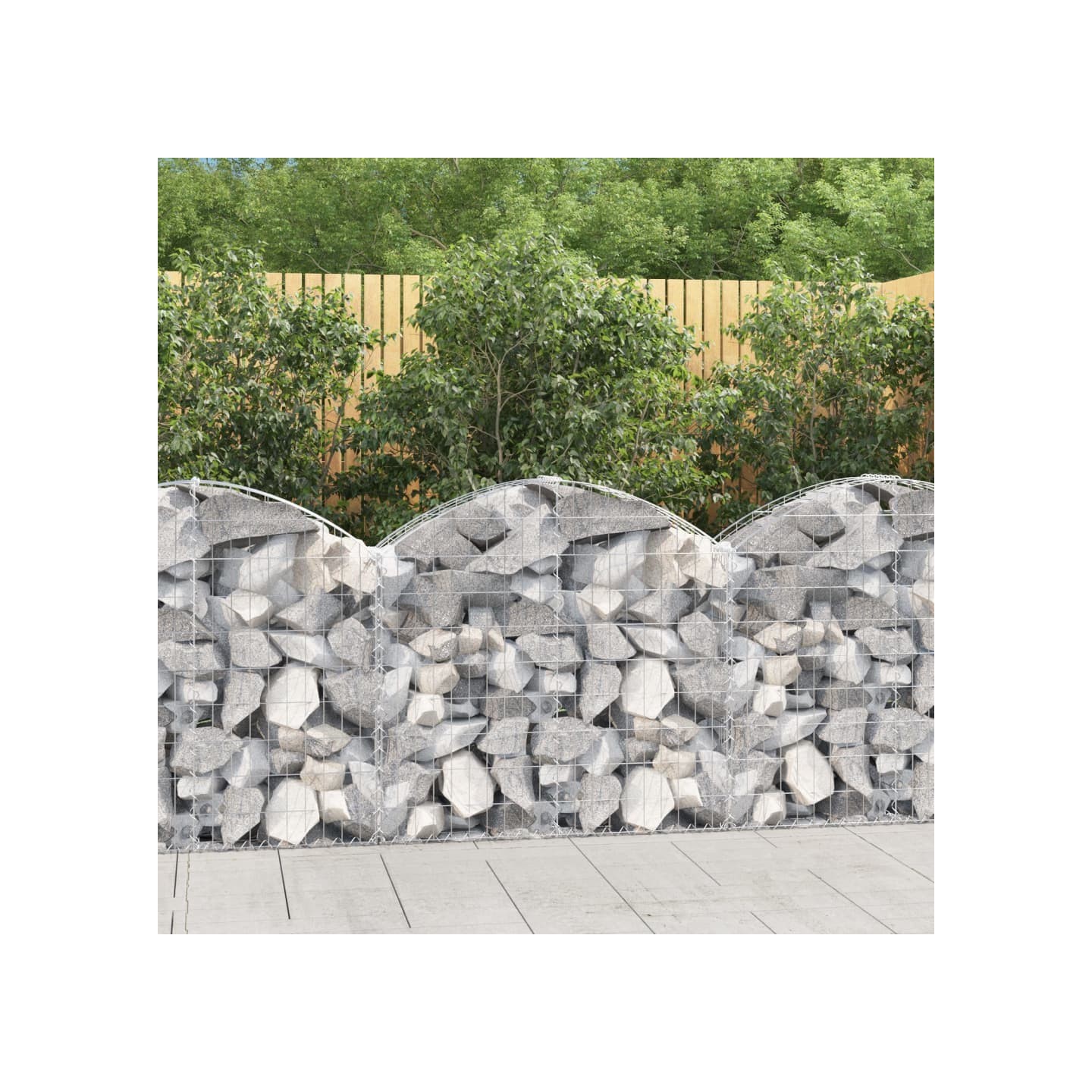 Panier de gabions arqué 100x30x80/100 cm Fer galvanisé