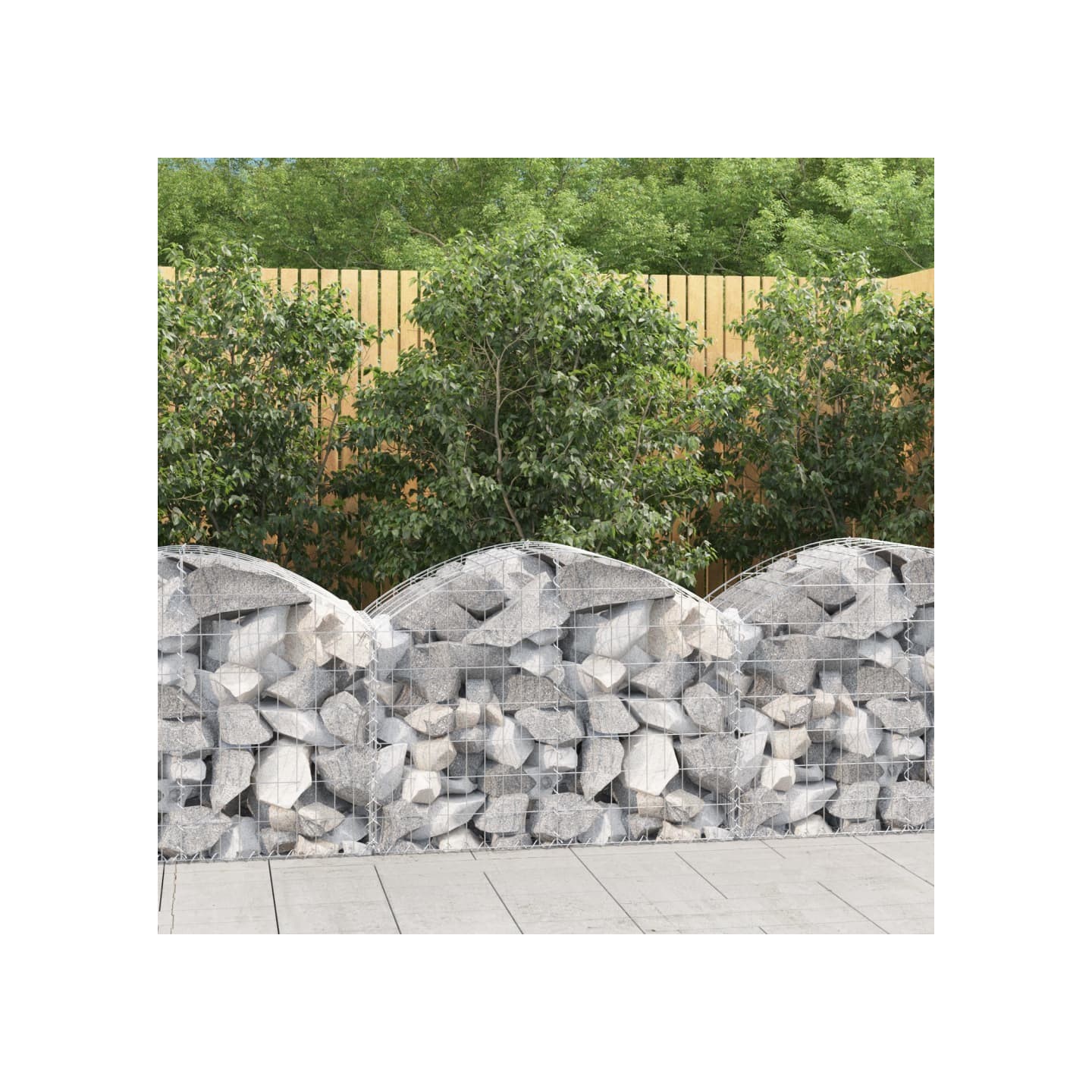 Panier de gabions arqué 100x50x60/80 cm Fer galvanisé