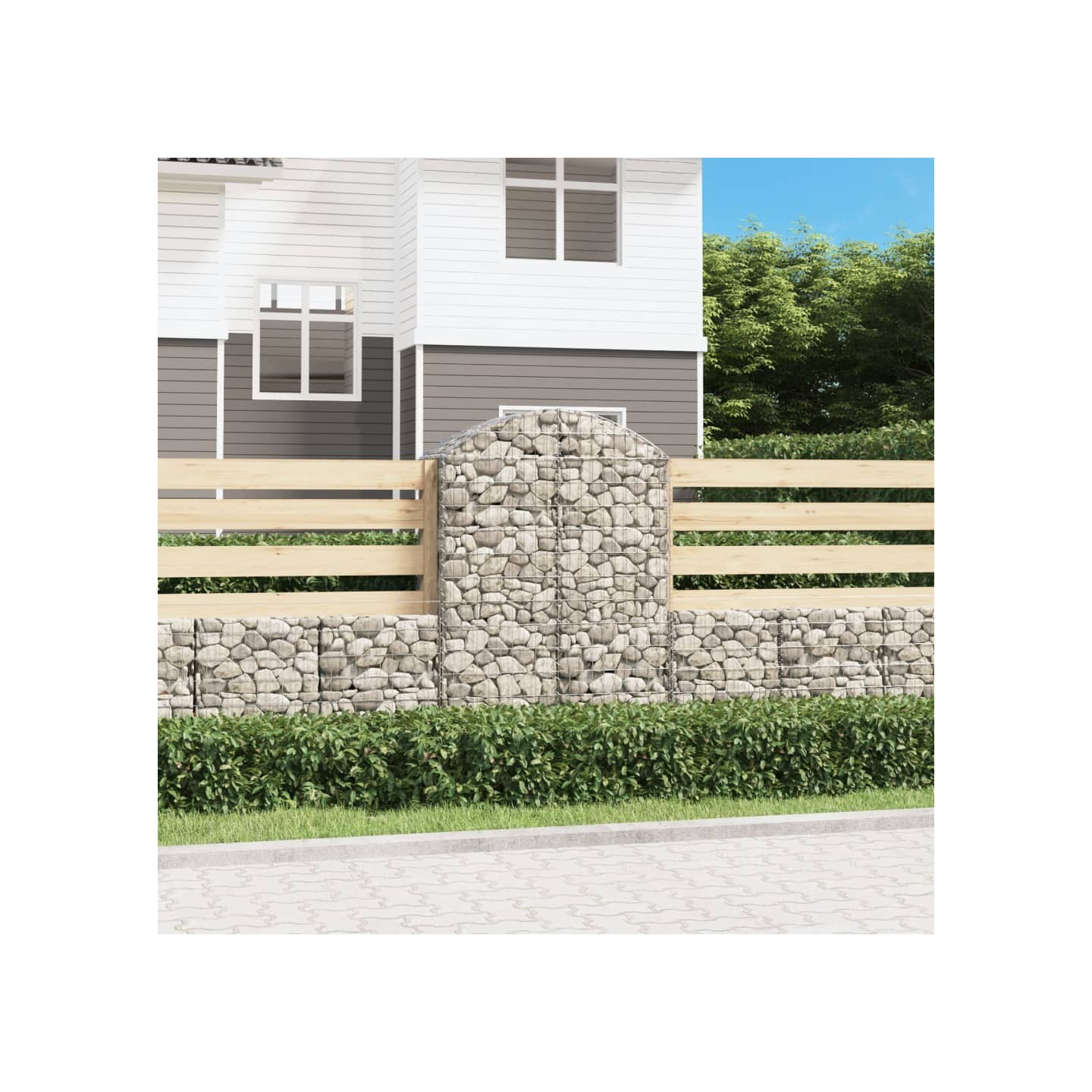 Panier de gabions arqué 100x50x140/160 cm Fer galvanisé