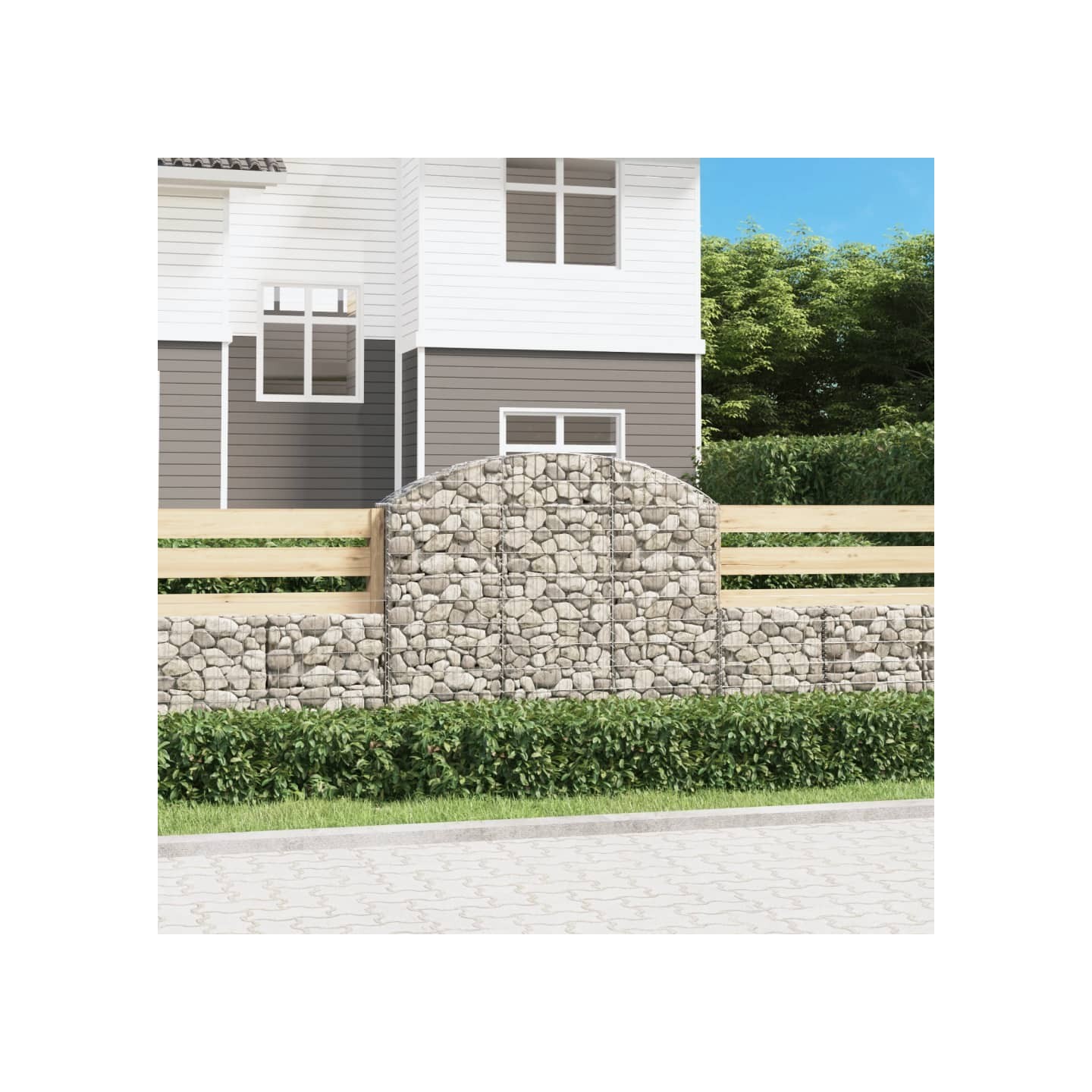Panier de gabions arqué 150x30x120/140 cm Fer galvanisé