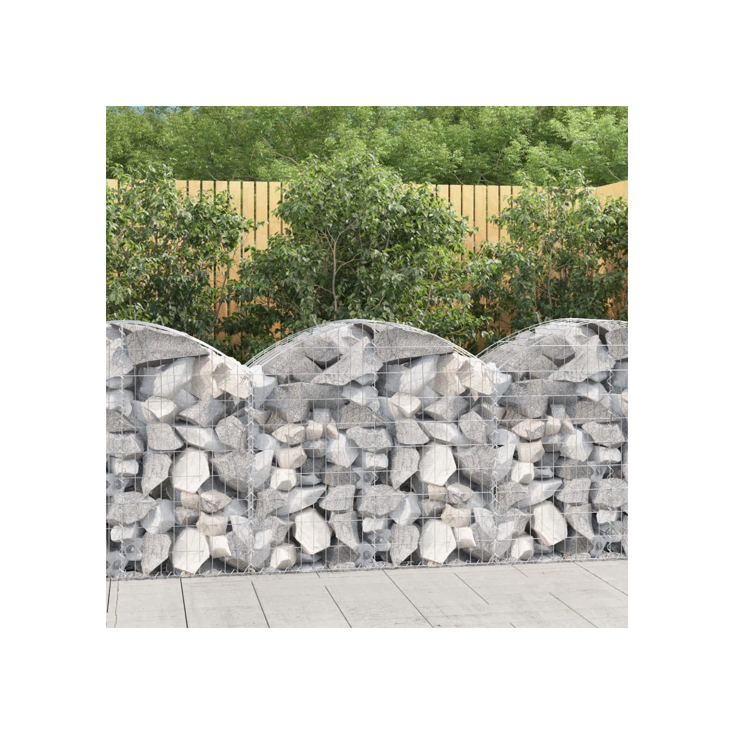 Panier de gabions arqué 100x50x80/100 cm Fer galvanisé