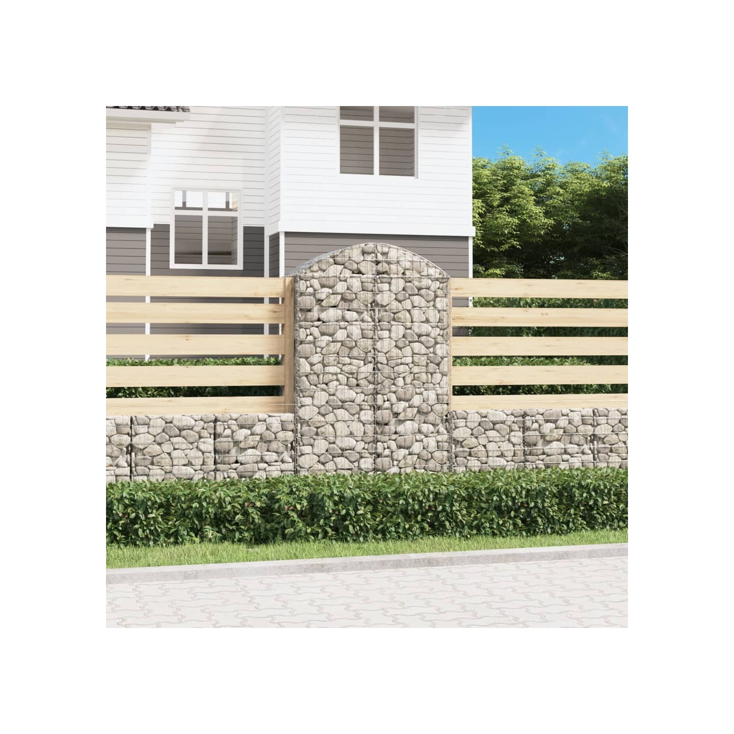 Panier de gabions arqué 100x50x160/180 cm Fer galvanisé