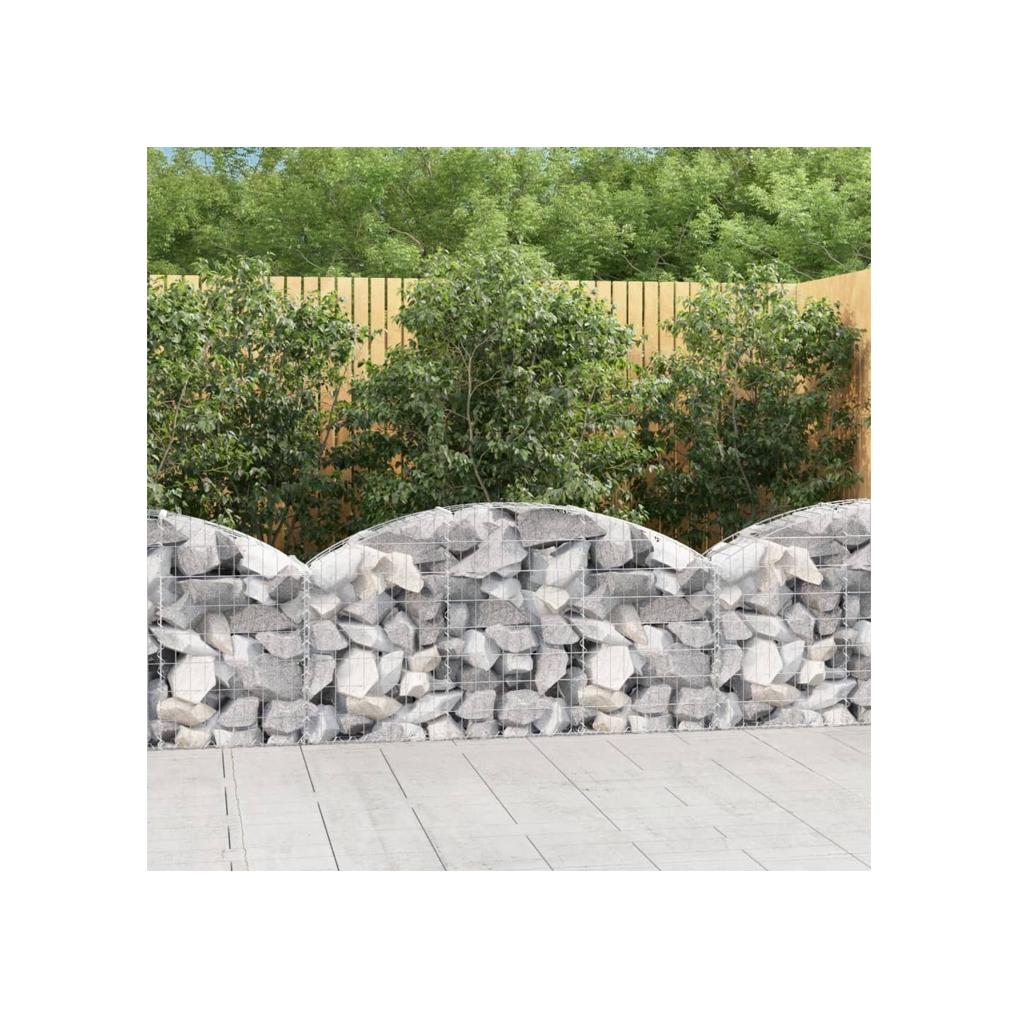 Panier de gabions arqué 150x30x60/80 cm Fer galvanisé
