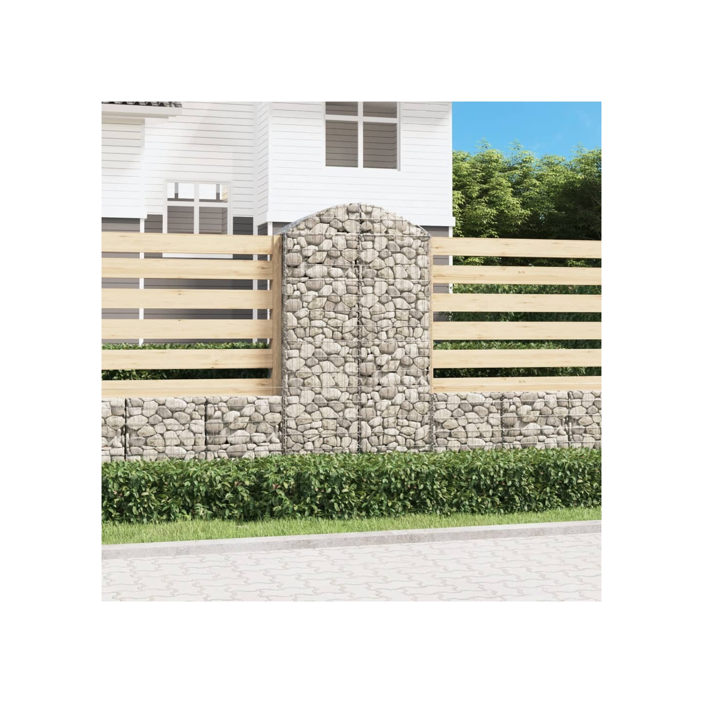 Panier de gabions arqué 100x50x180/200 cm Fer galvanisé
