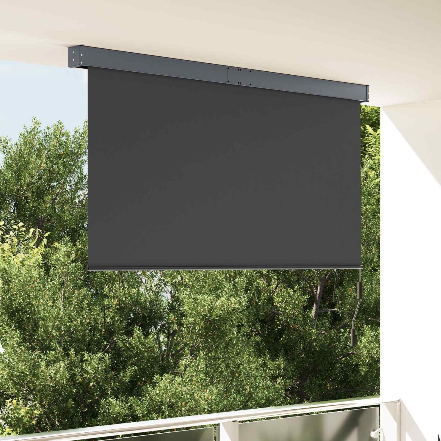 Store enrouleur Anthracite 180 x 250 cm Tissu et Aluminium