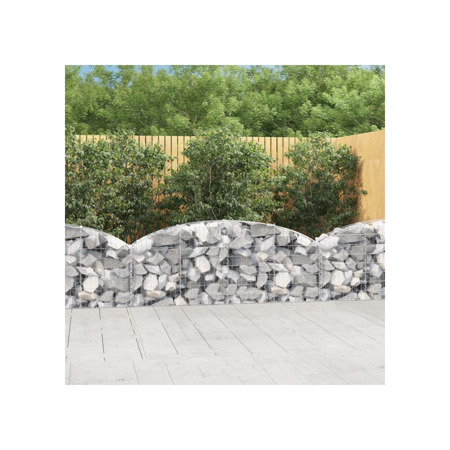 Panier de gabions arqué 200x30x60/80 cm Fer galvanisé